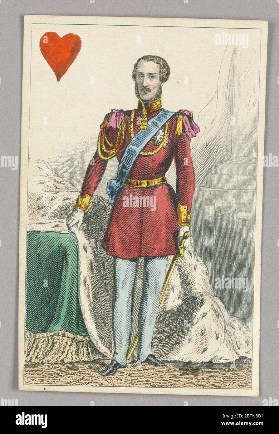 Prinz Albert König der Herzen aus dem Set von Jeu ImperialZweiter Kaiserreich Napoleon III Spielkarten. Forschung in ProgressPrinz Albert, König der Herzen aus dem Set der Spielkarten Jeu Imperial–Second Empire–Napoleon III. Stockfoto