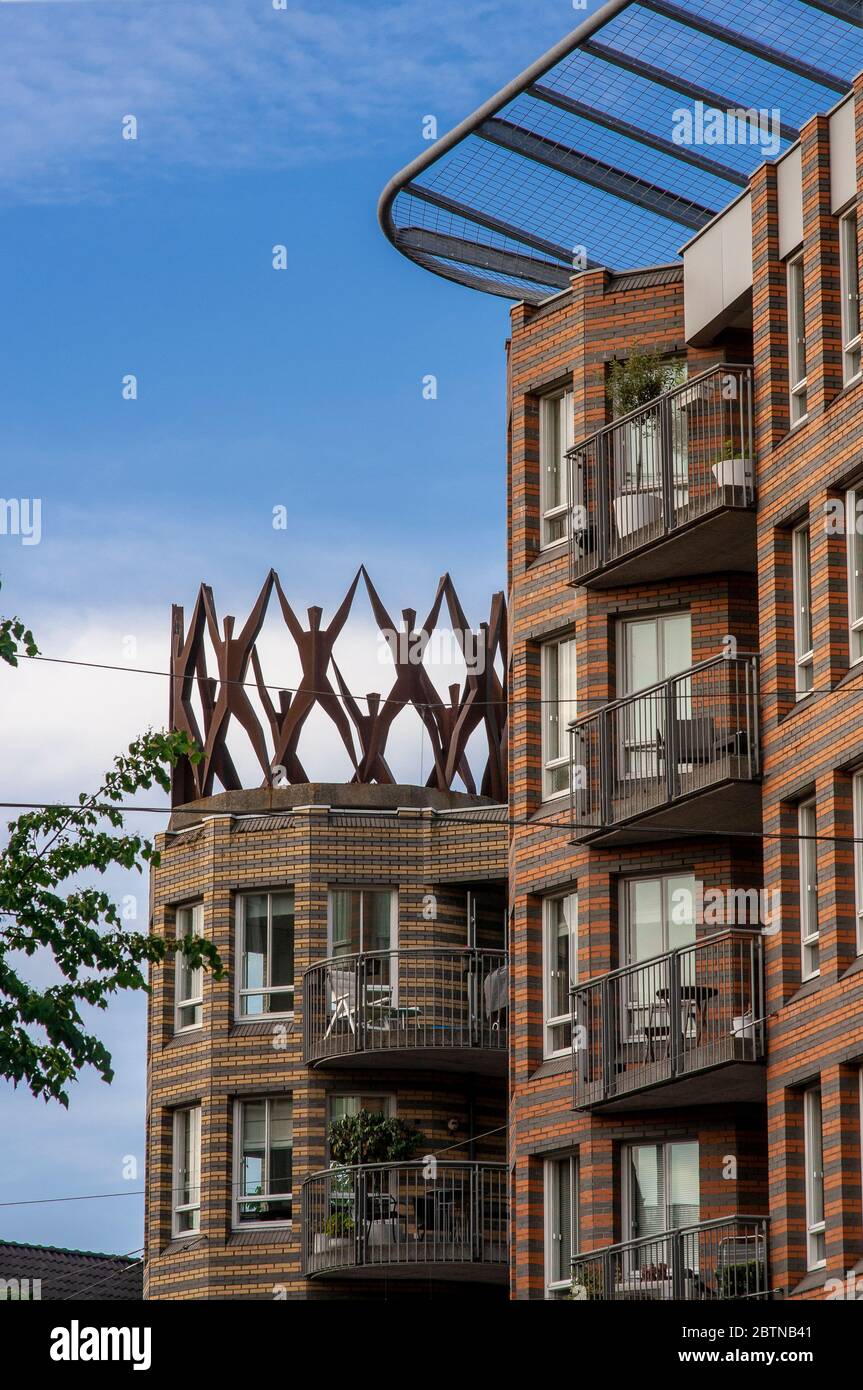 Turfmarkt/Wijnhaven, Den Haag und Umgebung. De Resident ist ein Großprojekt in Spuikwartier. Wohnungswesen Regierung, Wirtschaft, Sozial- und nicht- Stockfoto