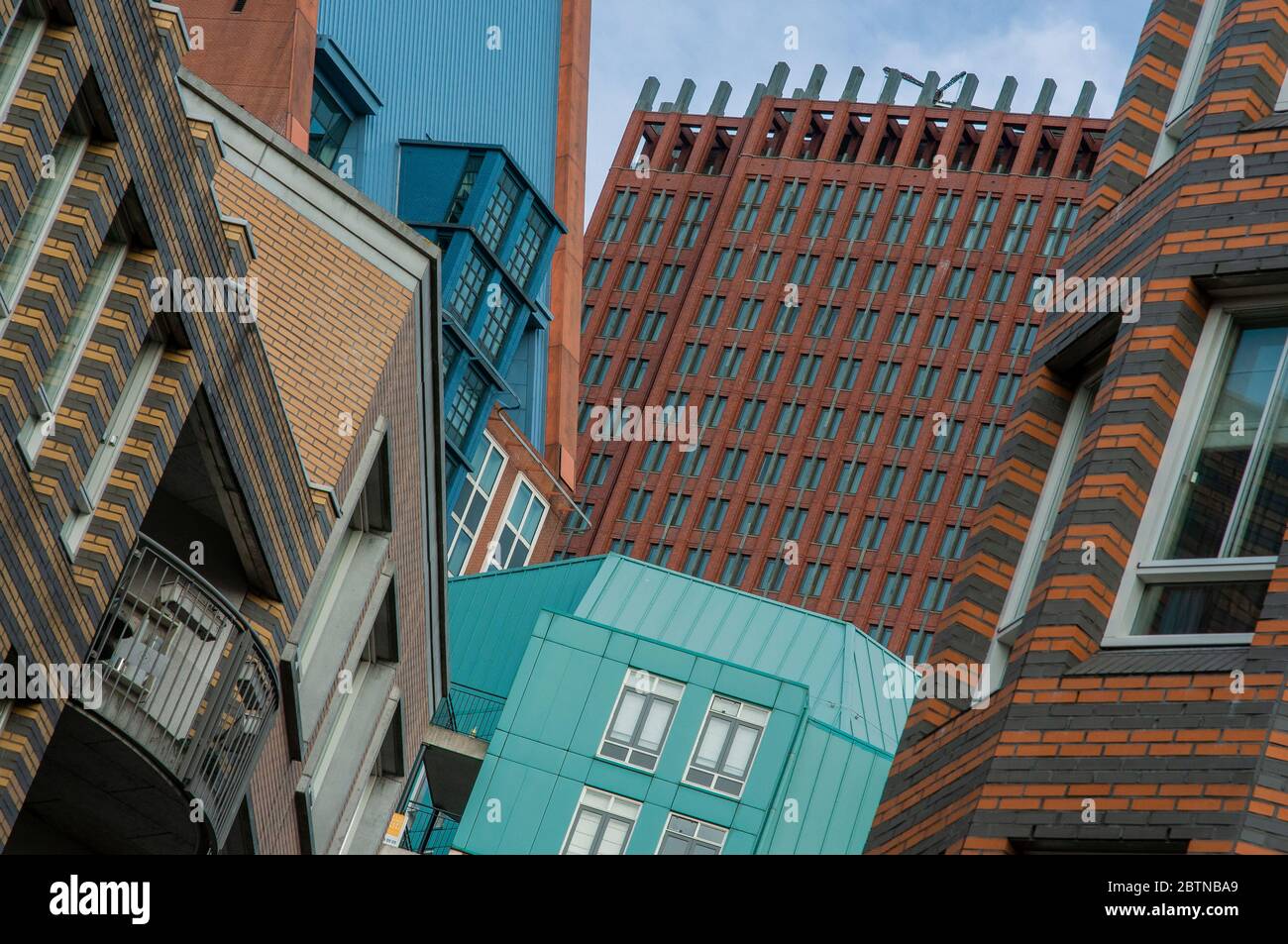 Turfmarkt/Wijnhaven, Den Haag und Umgebung. De Resident ist ein Großprojekt in Spuikwartier. Wohnungswesen Regierung, Wirtschaft, Sozial- und nicht- Stockfoto