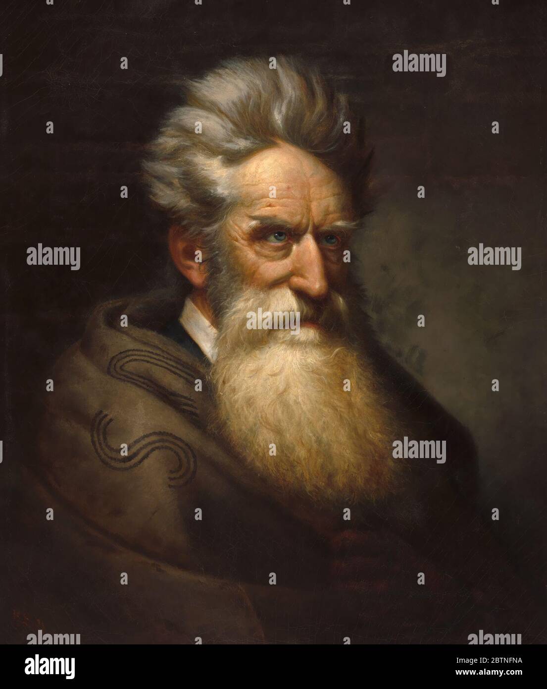 John Brown. Geboren in Torrington, ConnecticutAnbei den schwärzenden Feindseligkeiten zwischen dem Norden und dem Süden in den 1850er Jahren wuchs John Browns eifrige Opposition gegen die Sklaverei. Stockfoto