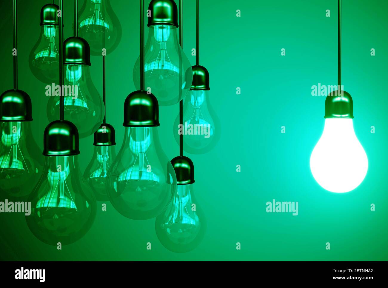 Grüne Hintergrundlampen auf Uni Stockfoto