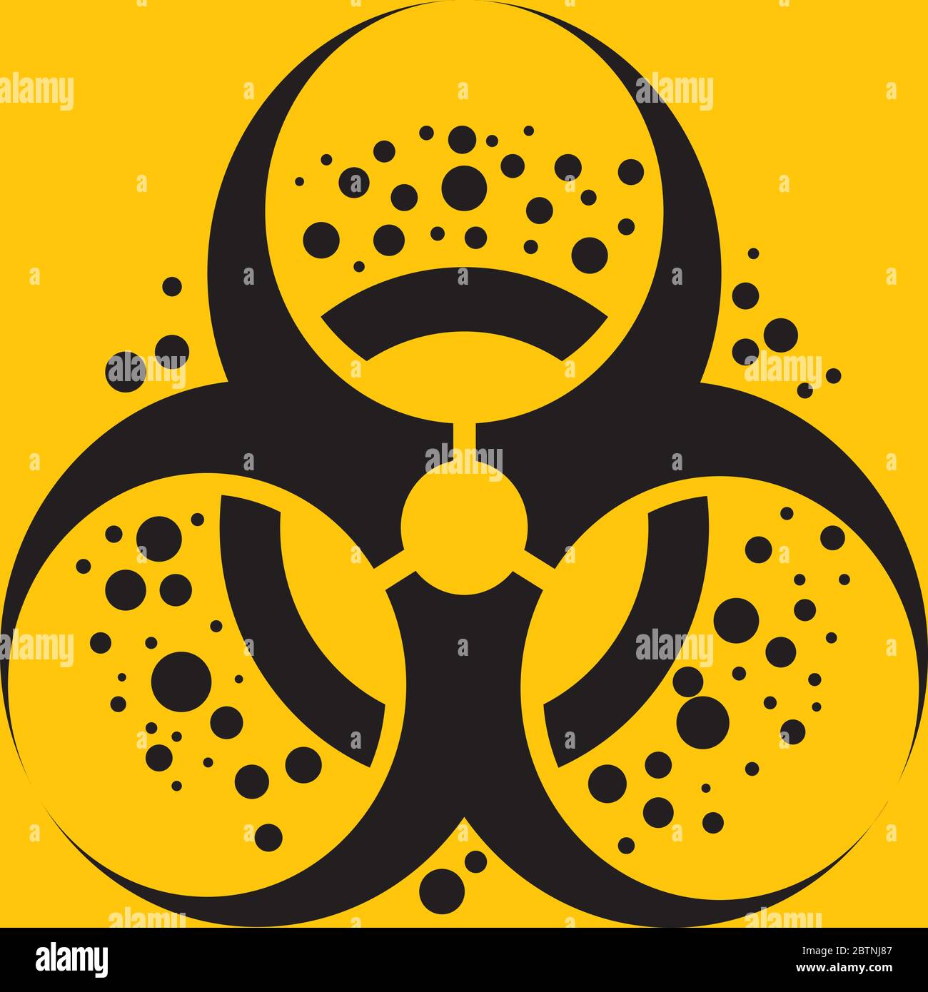 Symbol für Biogefährdung durch Coronavirus. Stock Vektor