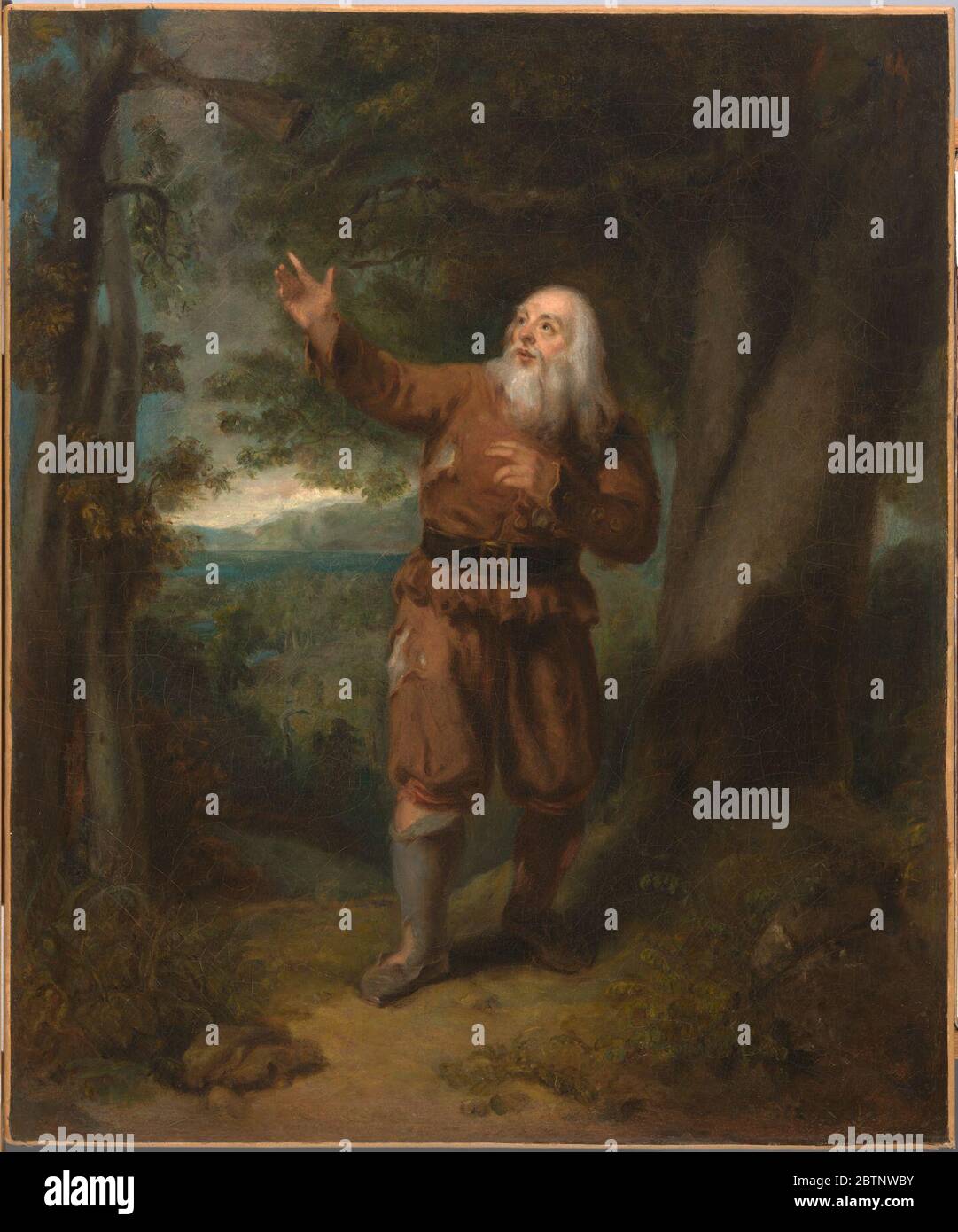 Herr Hackett in der Figur von Rip Van Winkle. James Henry Hackett, ein Charakterdarsteller, der sich auf amerikanische Comic-Typen spezialisiert hat, debütierte 1826. Hier wird er in der Rolle von Rip Van Winkle gezeigt, in einem Stück, das er 1830 aus Washington Irvings Geschichte adaptierte. Stockfoto