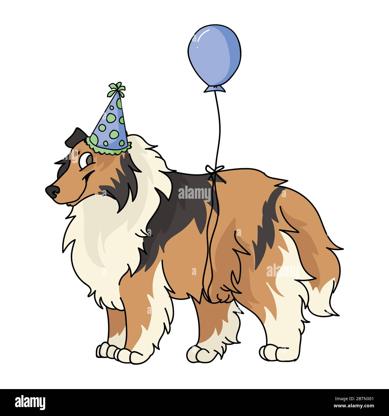 Nette Karikatur Raue Collie Hund Mit Party Hut Vektor Clipart Pedigree Zwinger Schaferhund Fur Hundeliebhaber Reinrassige Hauswelpe Fur Die Feier Stock Vektorgrafik Alamy