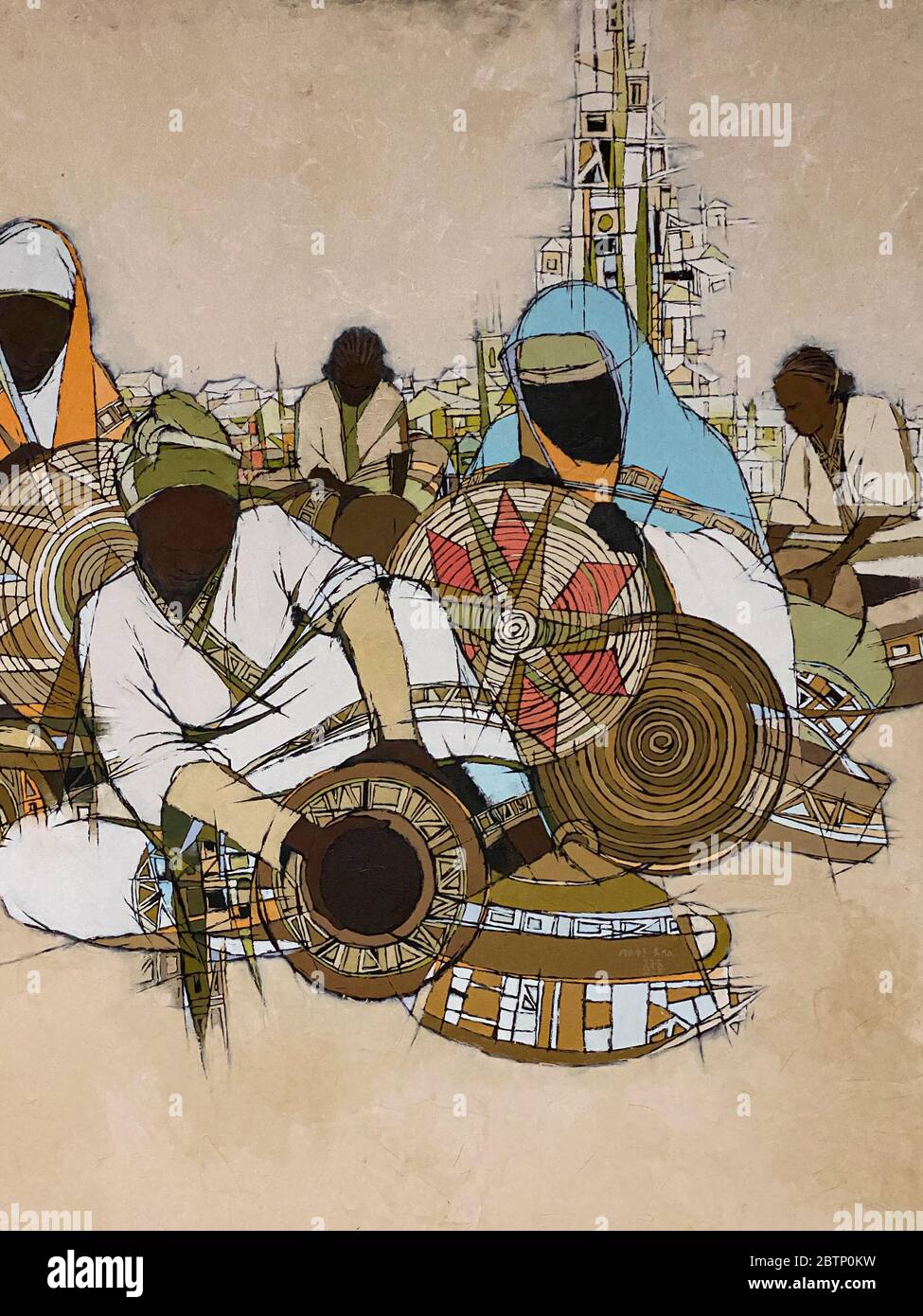 Malerei im Ethnologischen Museum von Addis Abeba, Äthiopien, Afrika Stockfoto
