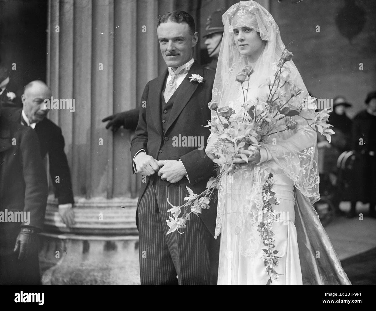 Hochzeit . Captain A P Campbell und Miss P Bax Ironside wurden in St. Peter ' s verheiratet, Eaton Square. Braut und Bräutigam . 25 März 1926 Stockfoto