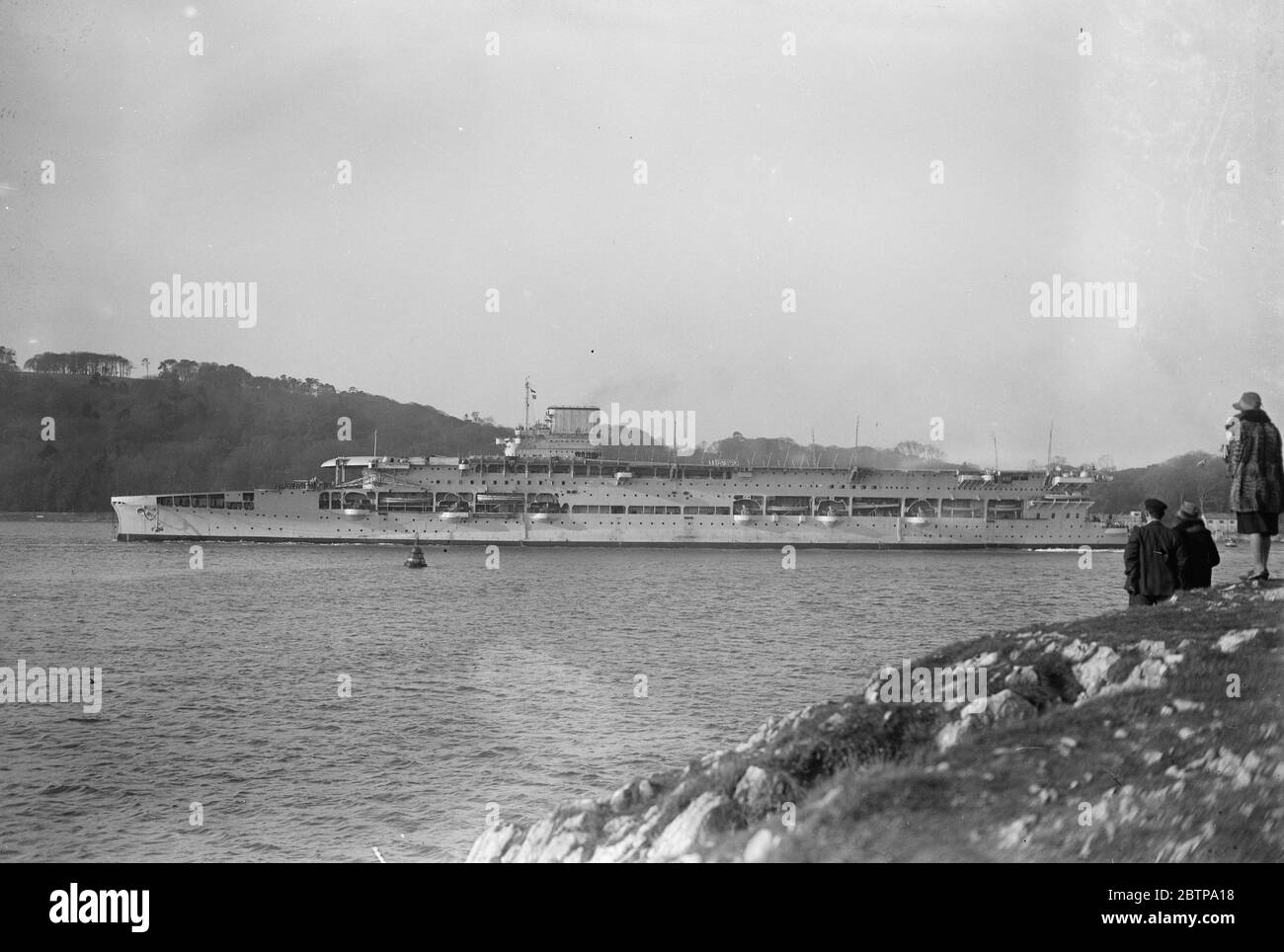 HMS Courageous in Plymouth. 27 Februar 1928 Stockfoto