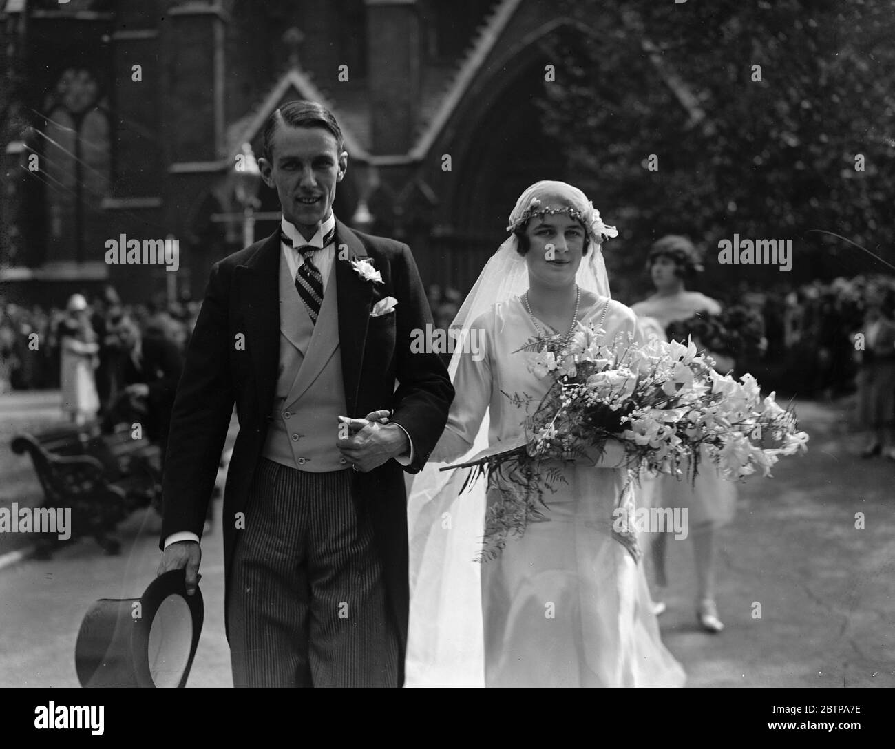 Hochzeit . Miss Marcella Duggan war verheiratet in St. Margaret 's, zu Herrn E Rice. 18 Mai 1927 Stockfoto