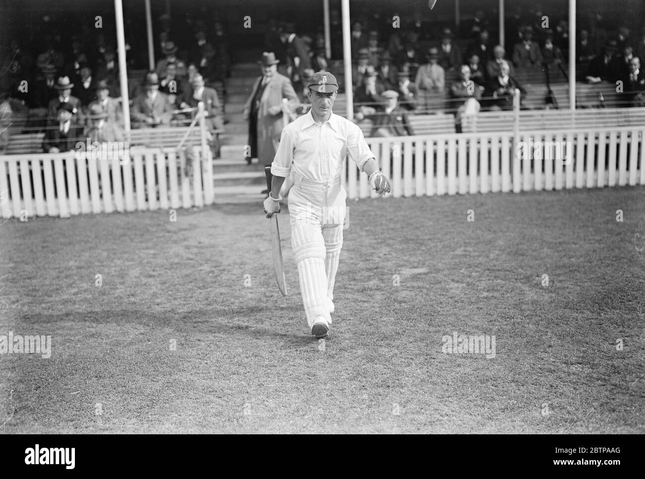Kricketspieler . Alfred Percy Tich Freeman (Kent). August 1928 Stockfoto