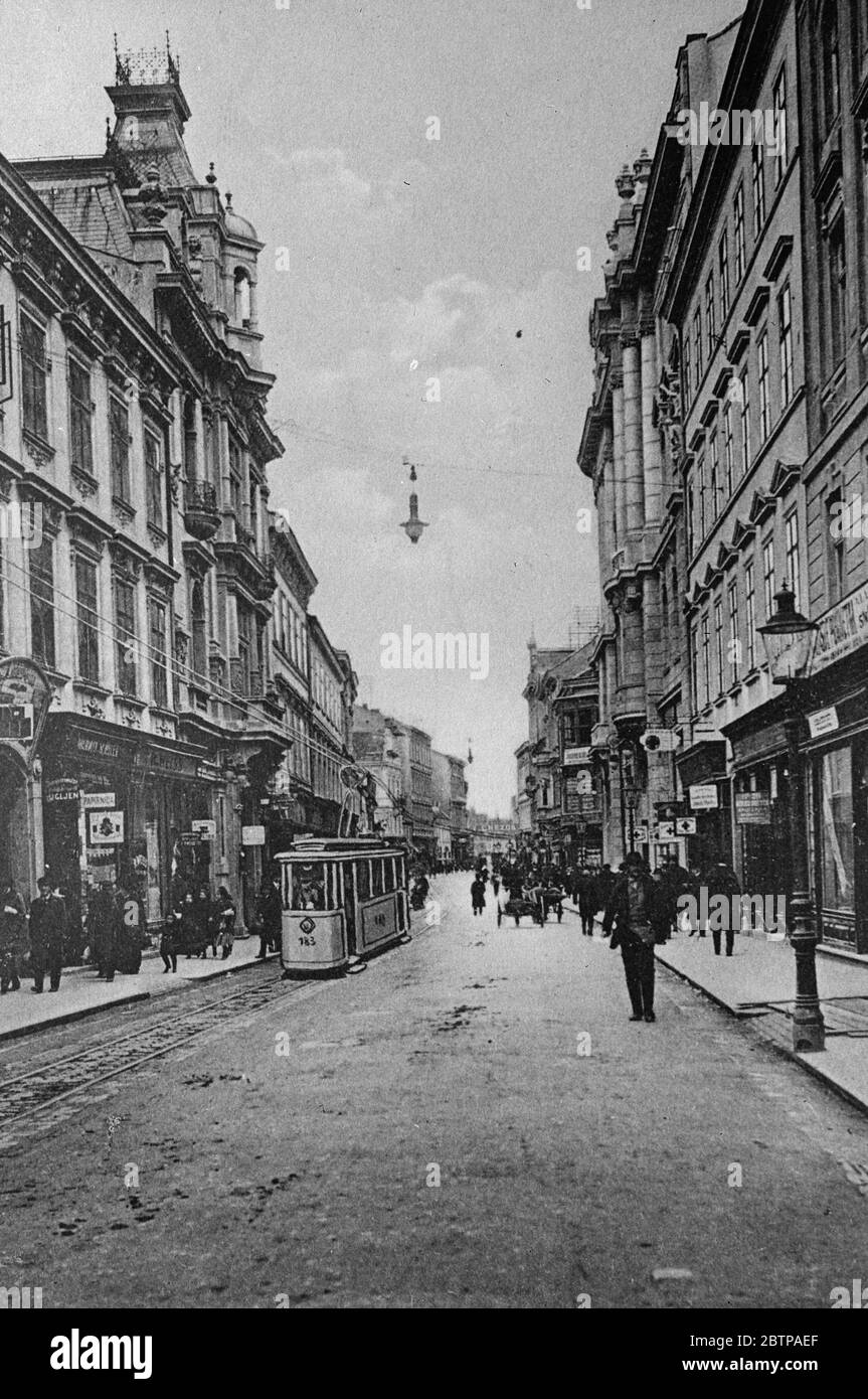 Jugoslawien. Zagreb (Agram) Ilica Straße. Januar 1929 Stockfoto