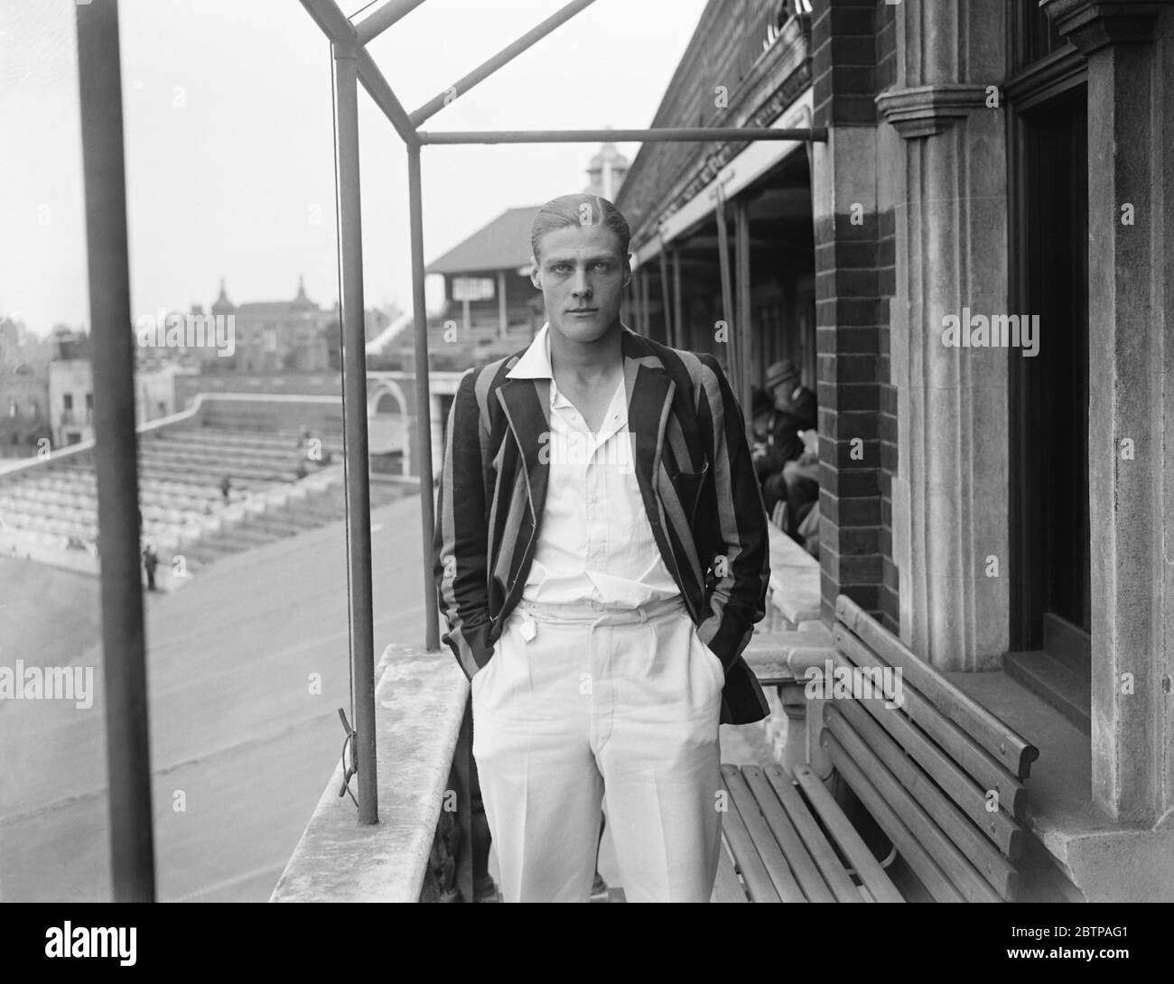 Kricketspieler der Universität Oxford . A M Crawley . Juni 1928 Stockfoto