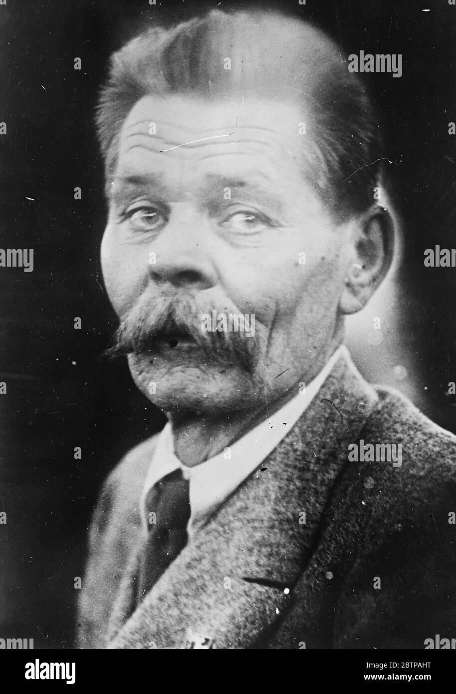Maxim Gorki . 27. November 1929 Alexei Maximowitsch Peshkov Stockfoto