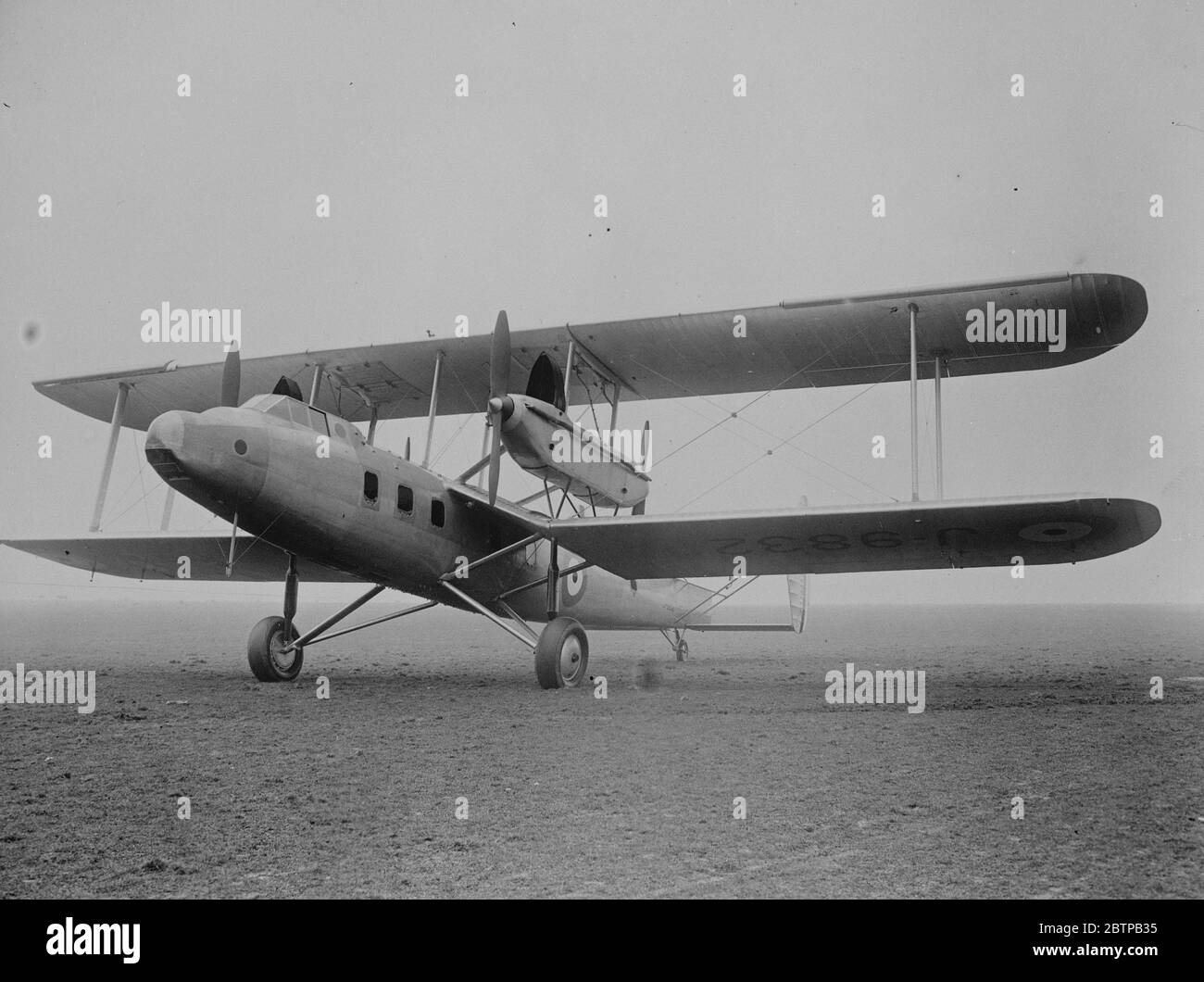 Der Gloster Bomber Transport . Kann 30 Männer mit Gepäck und Ausrüstung für mehrere hundert Meilen bei einer weit größeren Geschwindigkeit als die von jeder Maschine des gleichen Typs tragen. Die Hauptkabine hat ununterbrochene Abmessungen von 27ft 8in der Länge, 7ft 3in der Höhe und 7ft in der Breite. Es sind vier Roll Royce Kestrel Kompressormotoren mit jeweils 540 ps verbaut. 15 Juni 1932 Stockfoto