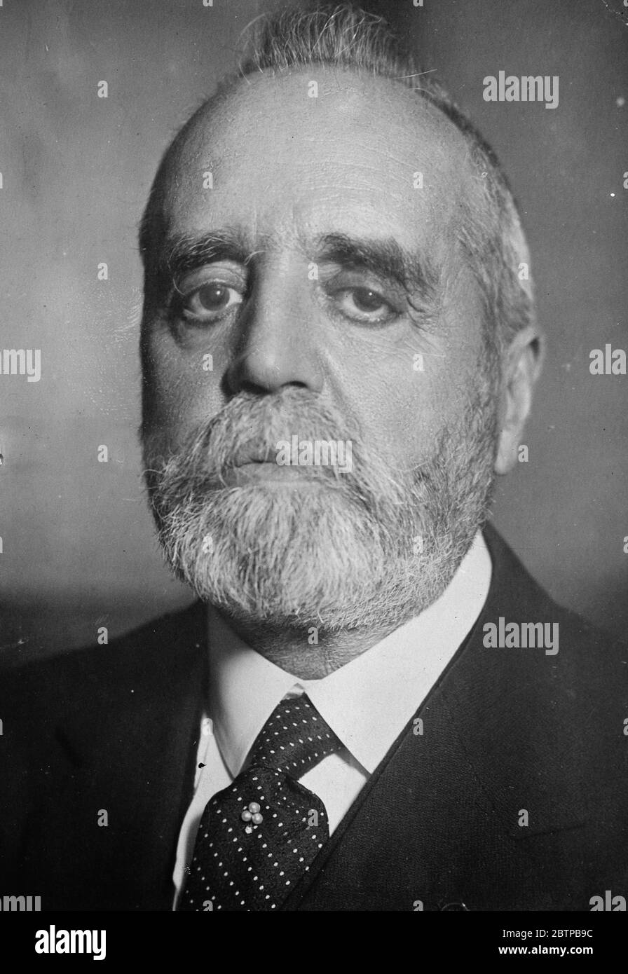 Spanische Prominente . Senor Sanchez Guerra, der republikanische Führer. Februar 1931 Stockfoto