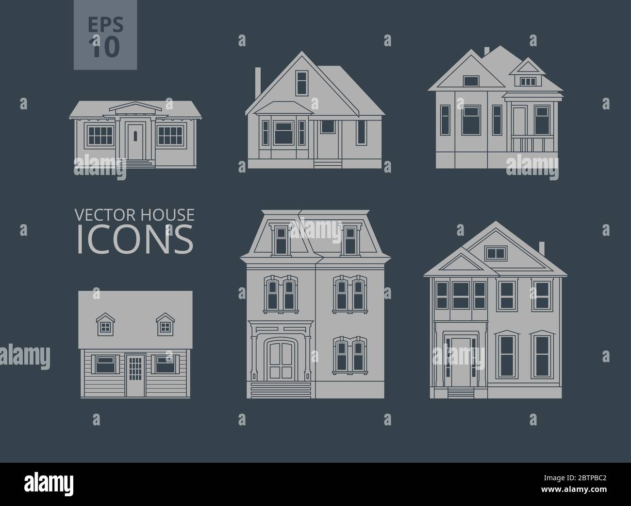 Haus Icon Kollektion. Vektorgrafik Stock Vektor