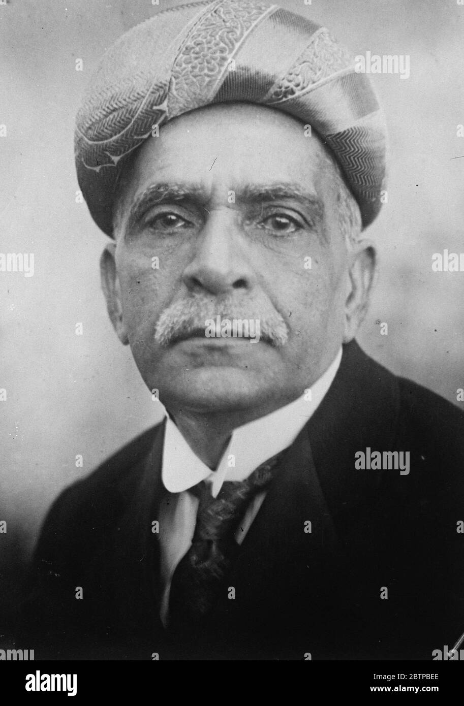 Indische Prominente . Herr Bundali Hajeebhoy , OBE , JP . ( Sheriff von Bombay ) 1930 Stockfoto