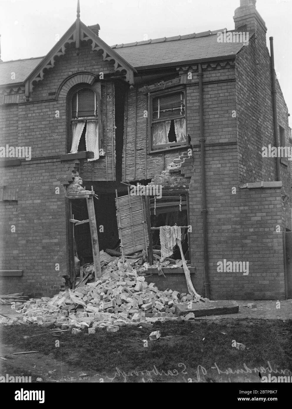 Bombardierung von Scarborough . Luftangriff auf Scarborough, Hartlepool und Whitby , der am 16. Dezember 1914 stattfand Stockfoto