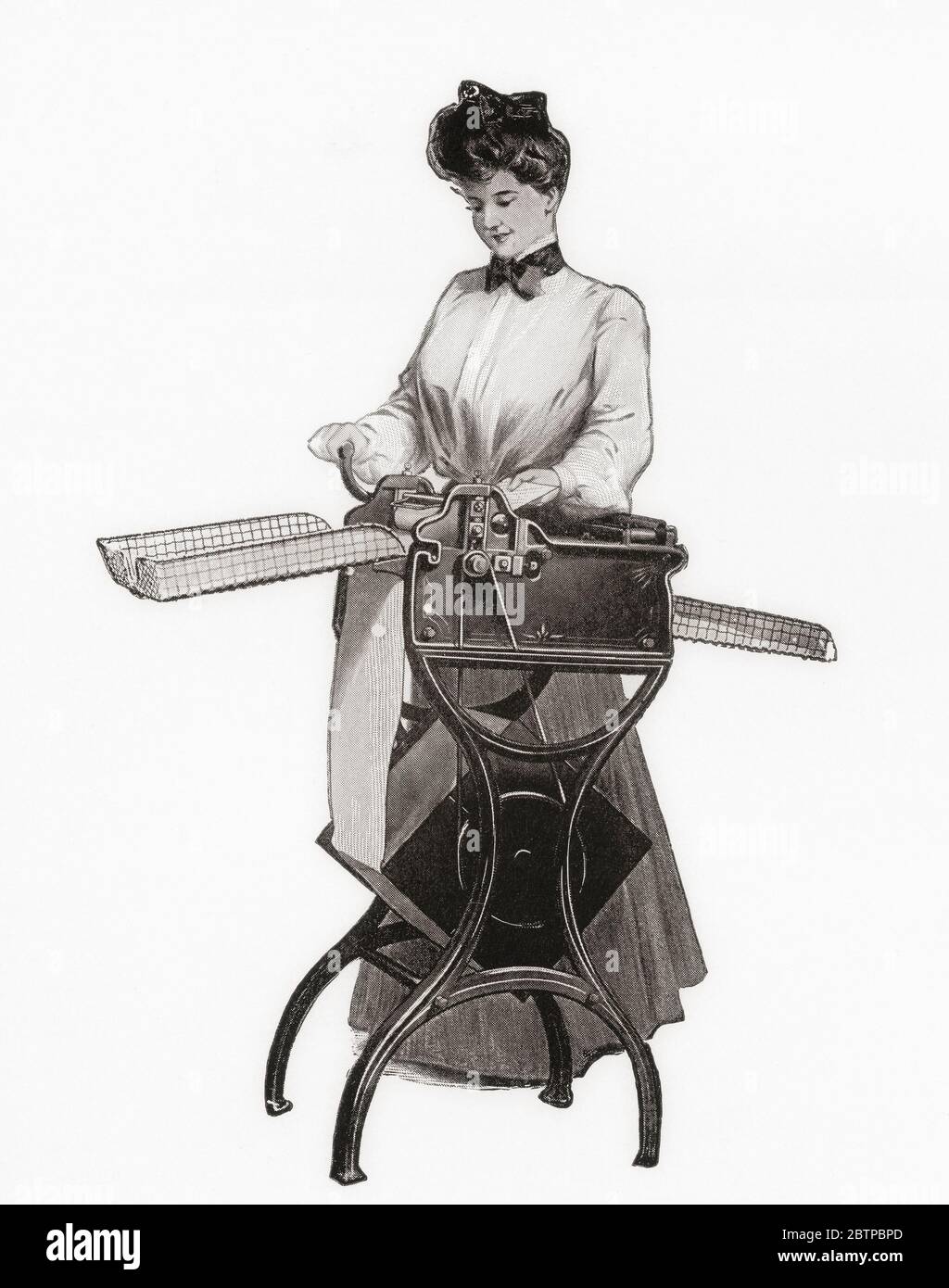 Eine Briefkopiermaschine aus dem frühen 20. Jahrhundert. Aus der Business Encyclopedia und dem Rechtsberater, erschienen 1907. Stockfoto
