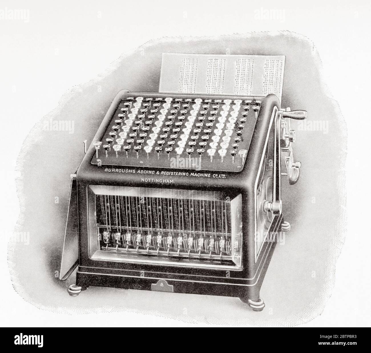 Burroughs Hinzufügen und Registrieren Maschine. Aus der Business Encyclopedia und dem Rechtsberater, erschienen 1907. Stockfoto