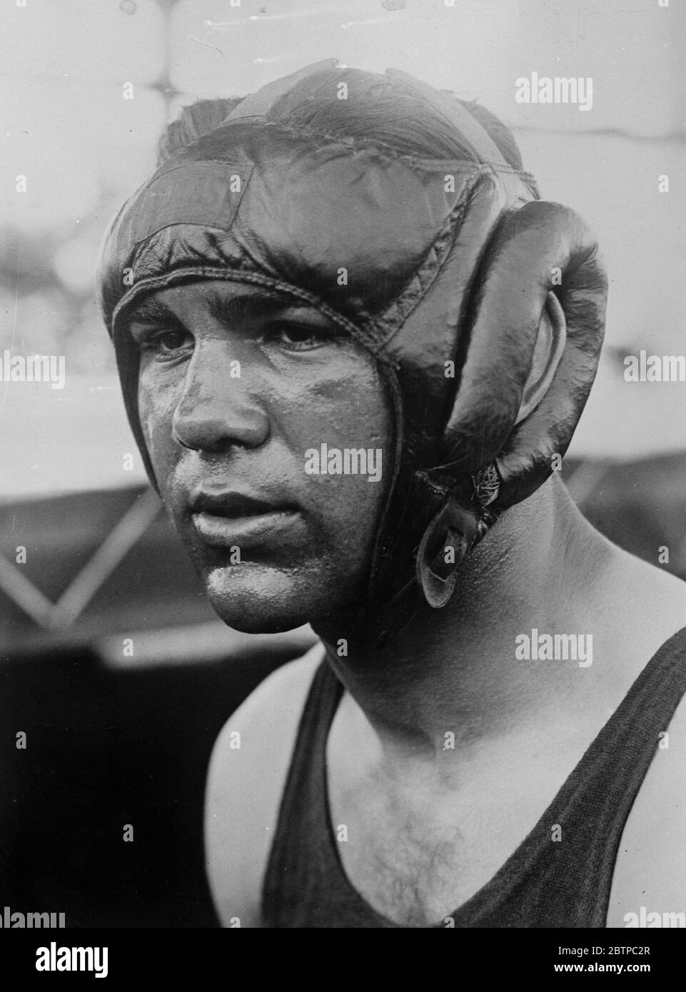 Wie eine Bronzebüste. Eine gute Nahaufnahme von Mas Schmeling , deutsche Schwergewichtshoffnung . 26 Mai 1930 Stockfoto