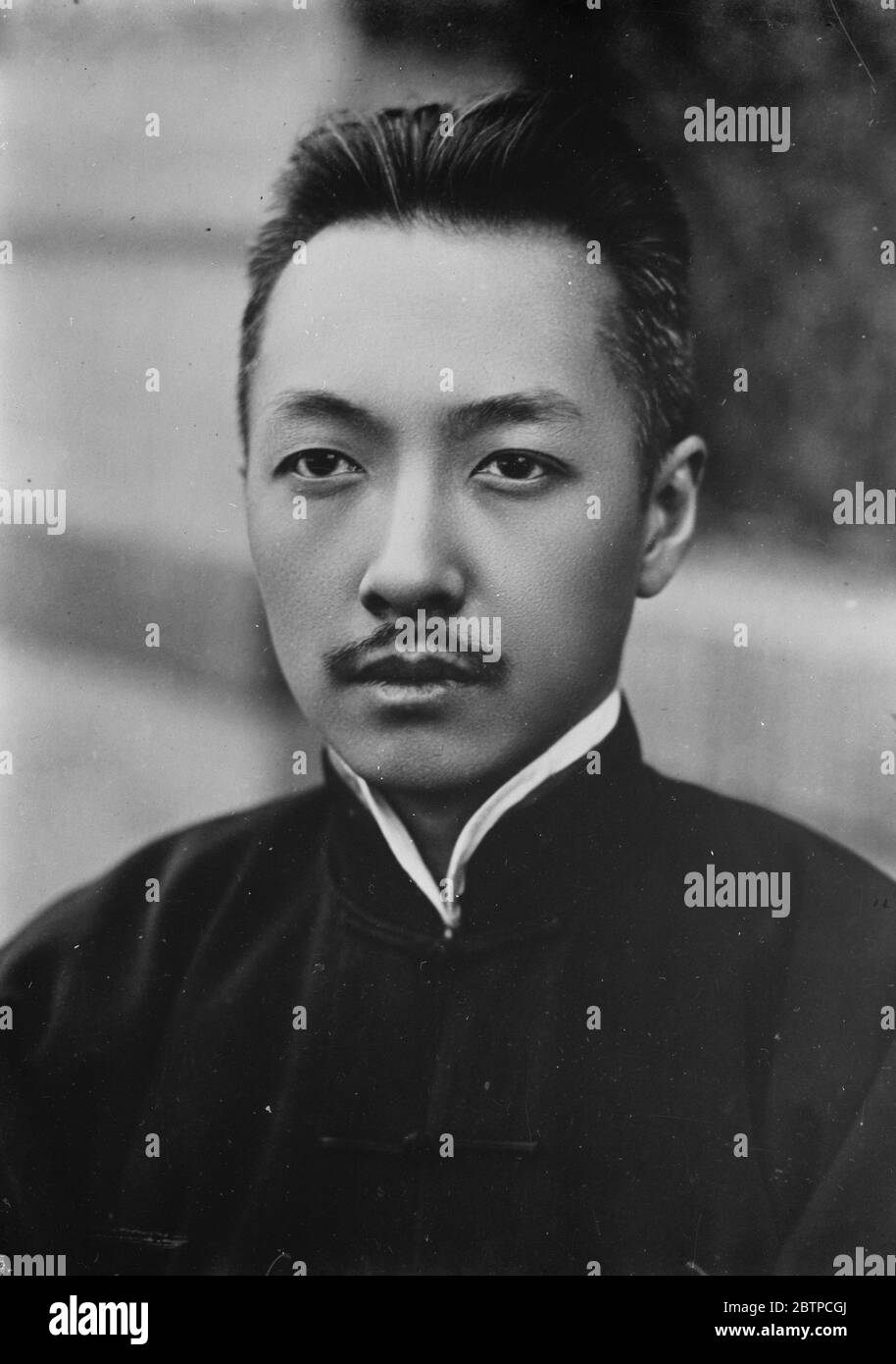 Chinesische Prominente . Chang Yen-ching ( Minister für Industrie ) Februar 1933 Stockfoto