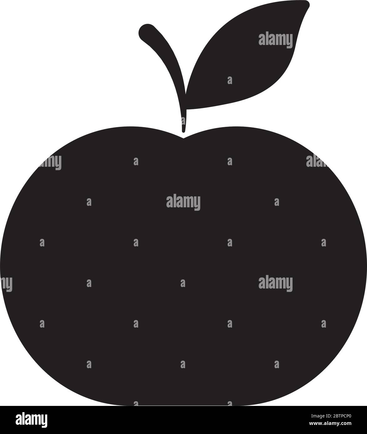 Apfel Frucht Symbol Uber Weissem Hintergrund Silhouette Stil Vektor Illustration Stock Vektorgrafik Alamy