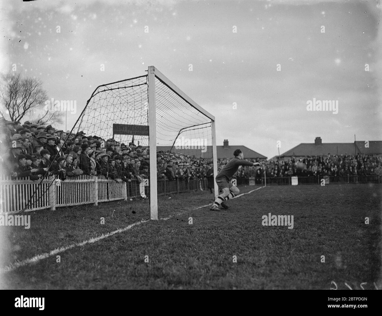 Fußball. Ziel . 1934 Stockfoto