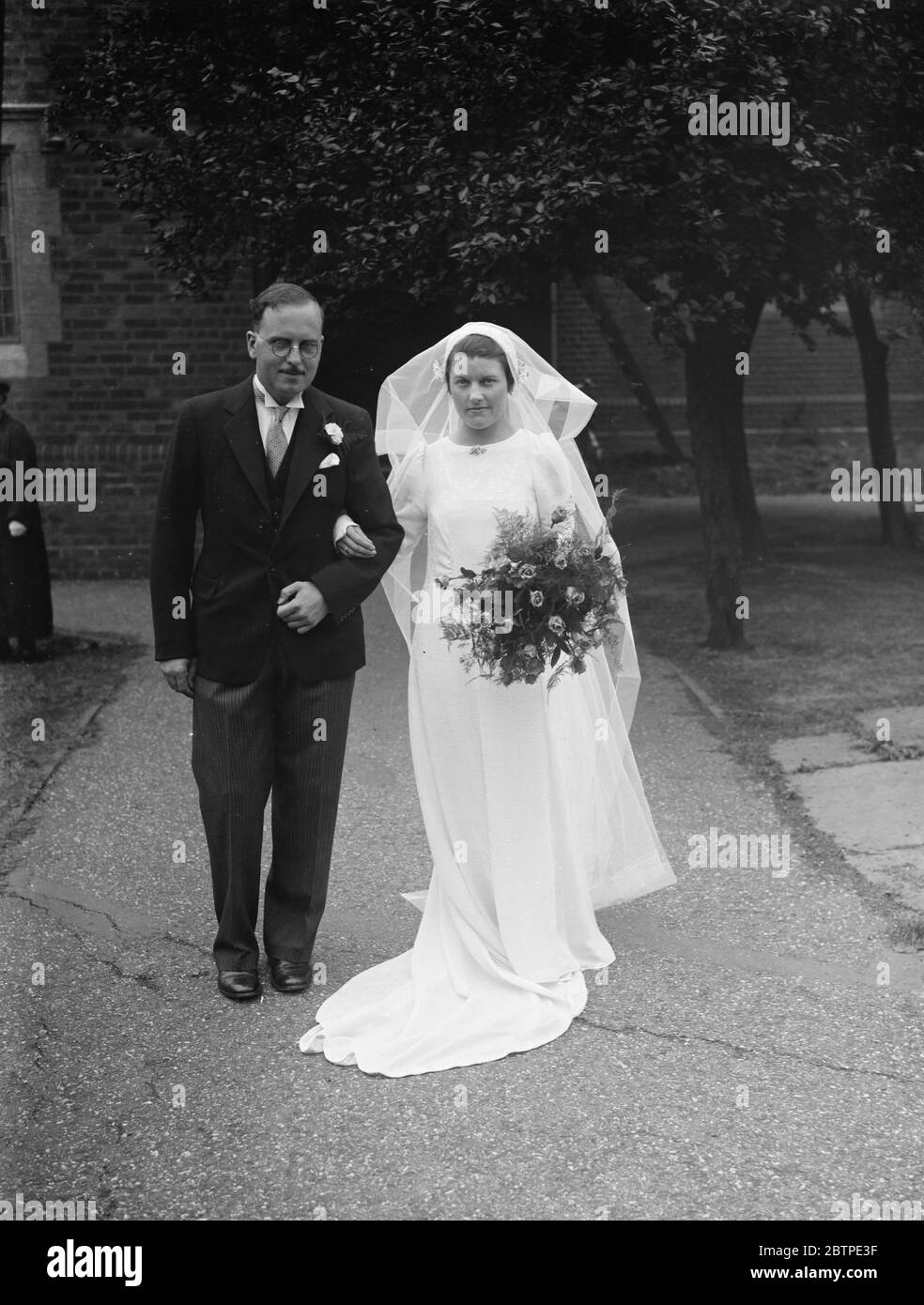 Poulter und Colvin Hochzeit . Bis 28. August 1937 Stockfoto