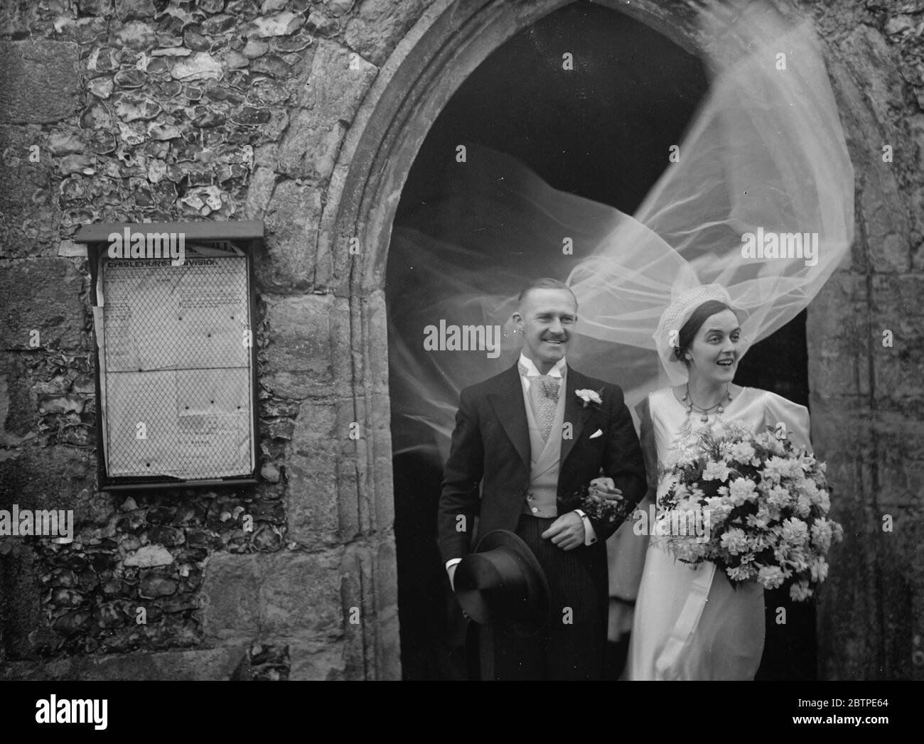 Chelsfield . Hochzeit von Kapitän EIN Whiteside . 1937 Stockfoto