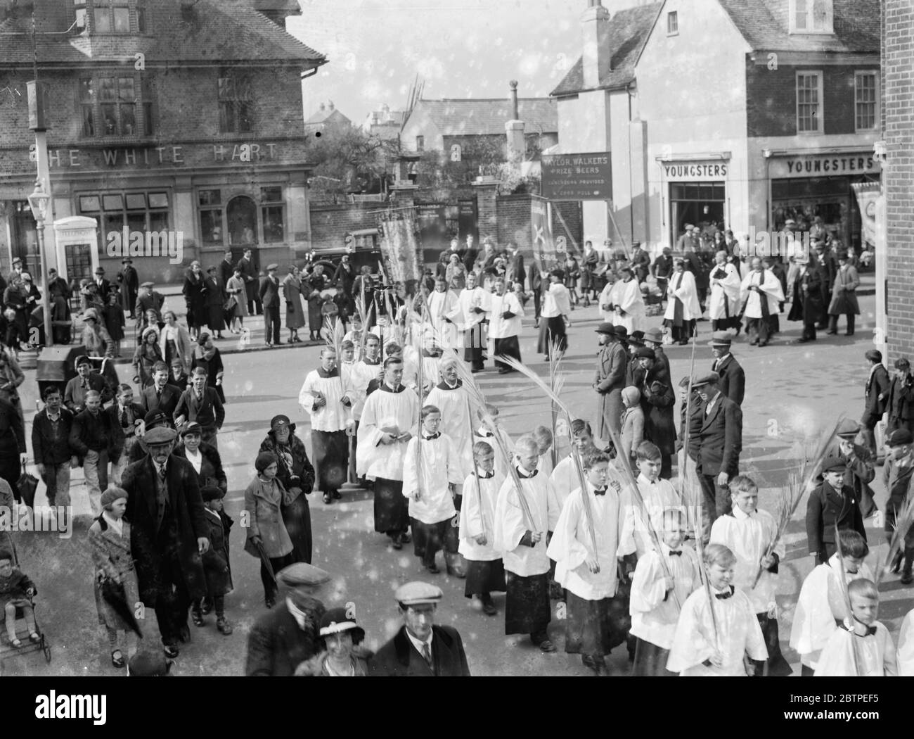 Kirche Palmsonntag Prozession . 1935 . Stockfoto