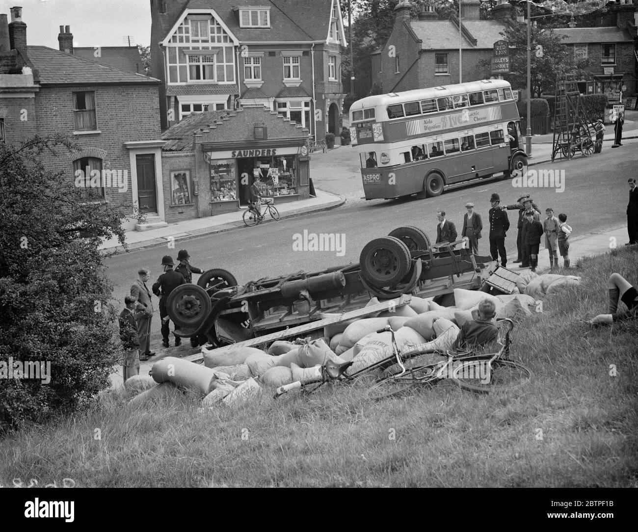 LKW-Crash Shooters Hill . Juli 1938 Stockfoto