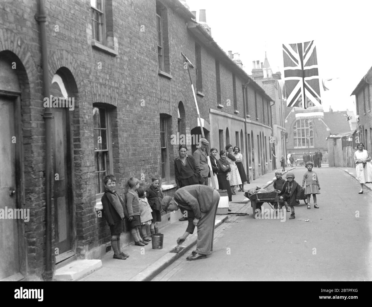 Krönungsdekorationen im Dartford . Mai 1937 Stockfoto