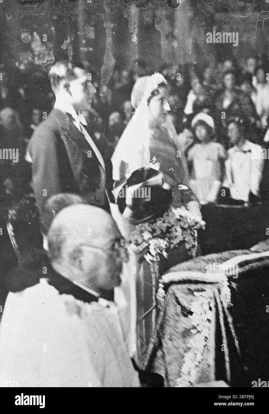 Königliche Hochzeit in Rom . Hochzeit von Infante Don Juan und Prinzessin Marie Mercedes . 14. Oktober 1935 Stockfoto