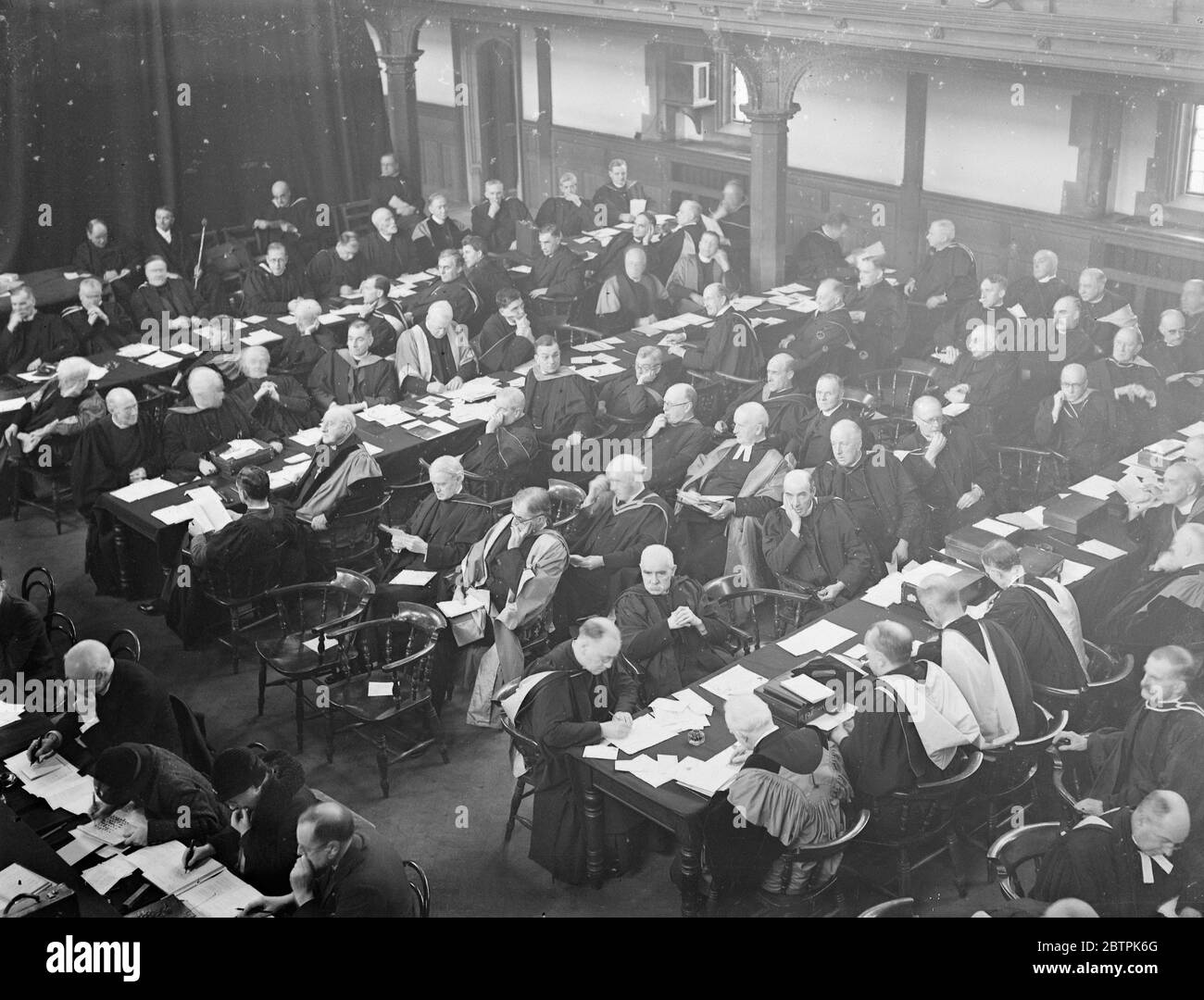 Einberufung von Canterbury eröffnet . Die Sitzung des Unterhauses der Einberufung in Arbeit in Church House , Westminster . Dr. Kidd ist der Prolocutor. 23. Januar 1935 Stockfoto