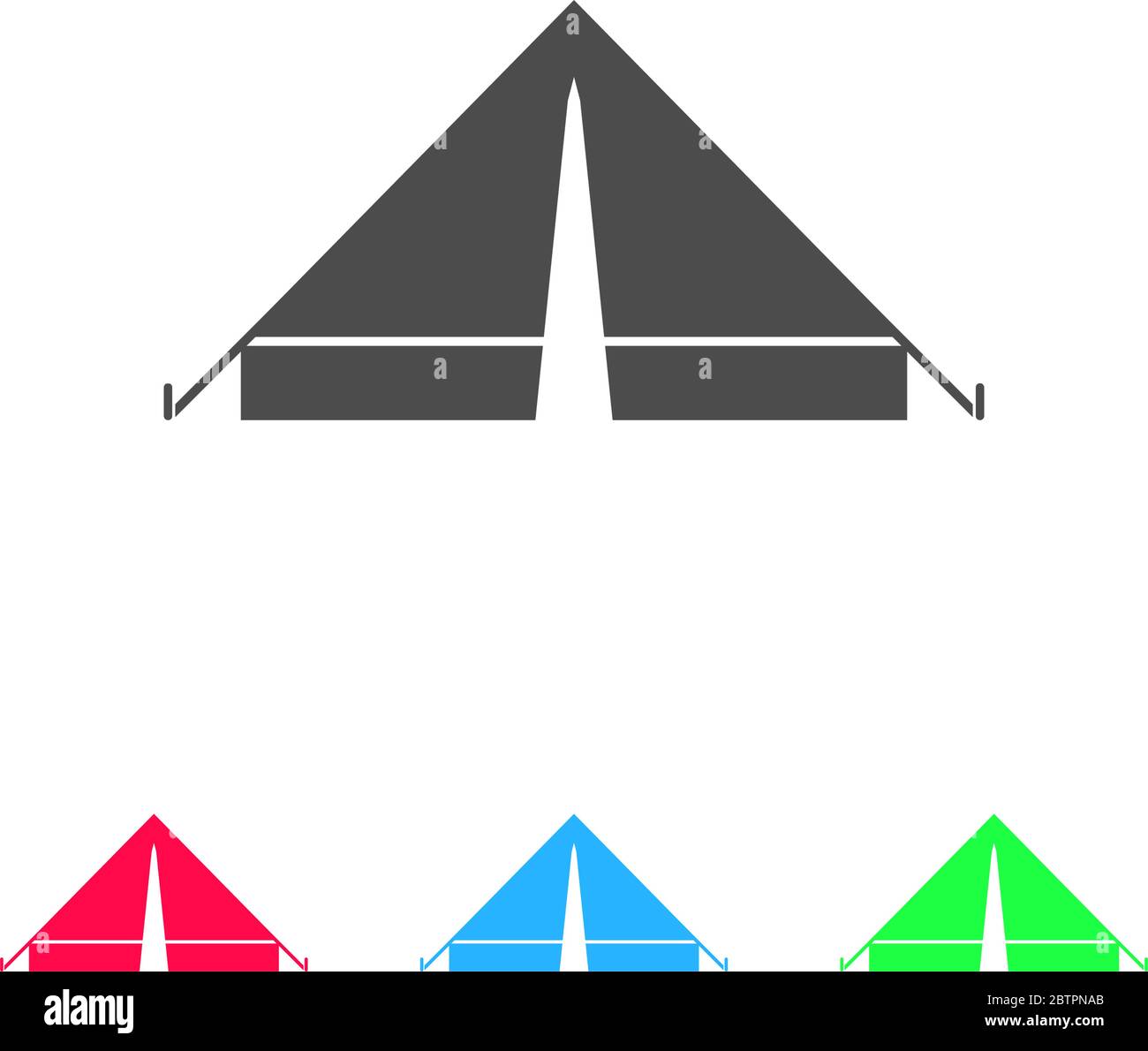 Zelt-Symbol flach. Farbpiktogramm auf weißem Hintergrund. Vektor-Illustration Symbol und Bonus-Symbole Stock Vektor