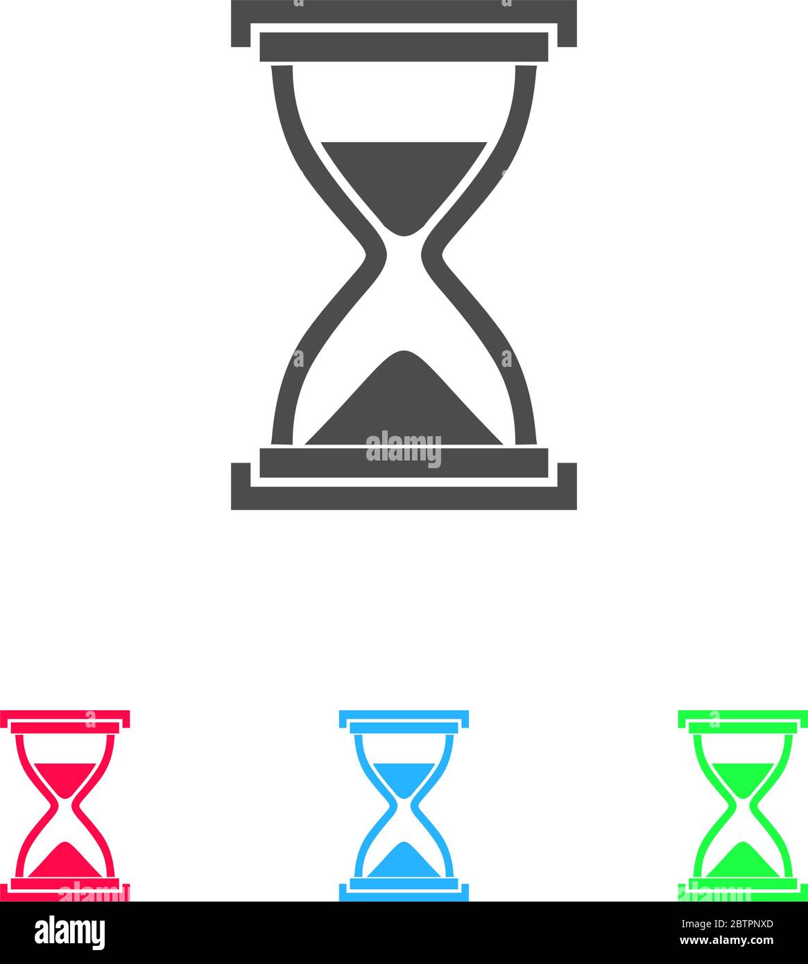 Sanduhr Symbol flach. Farbpiktogramm auf weißem Hintergrund. Symbol für Vektorgrafiken und Bonussymbole Stock Vektor