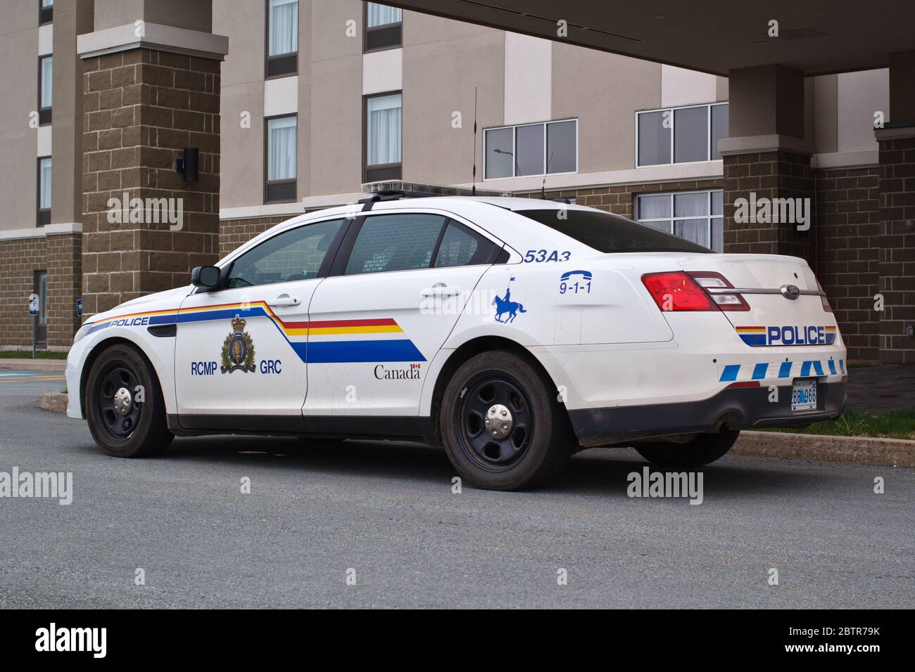 Truro, Kanada - 27. Mai 2020: Royal Canadian Mounted Police oder RCMP Cruiser. Die RCMP ist Kanadas Bundes- und nationale Polizeibehörde. Stockfoto