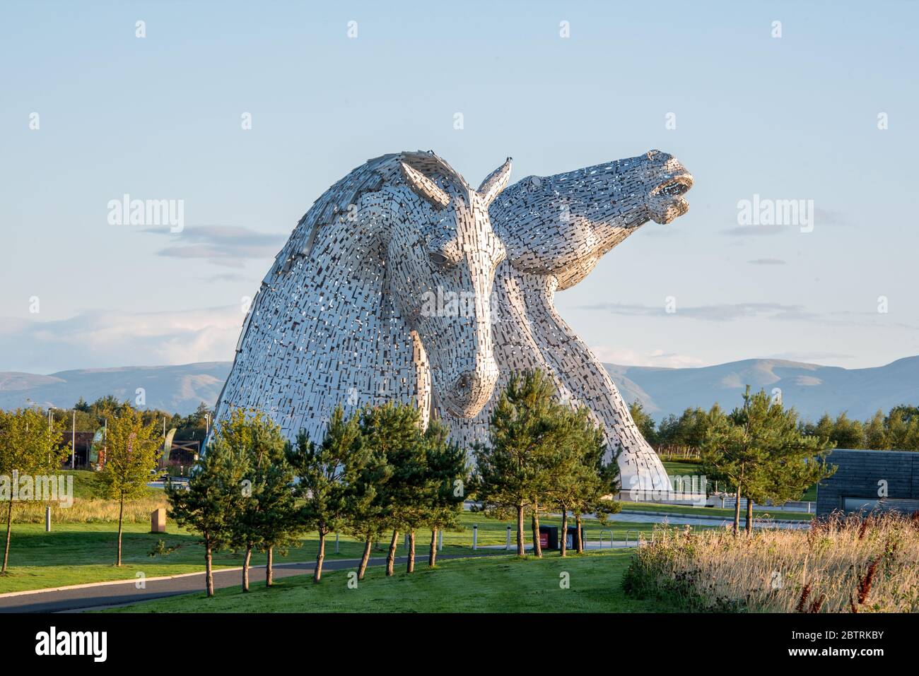 Falkirk Helix Park und die Kelpies, Falkirk, Schottland Stockfoto