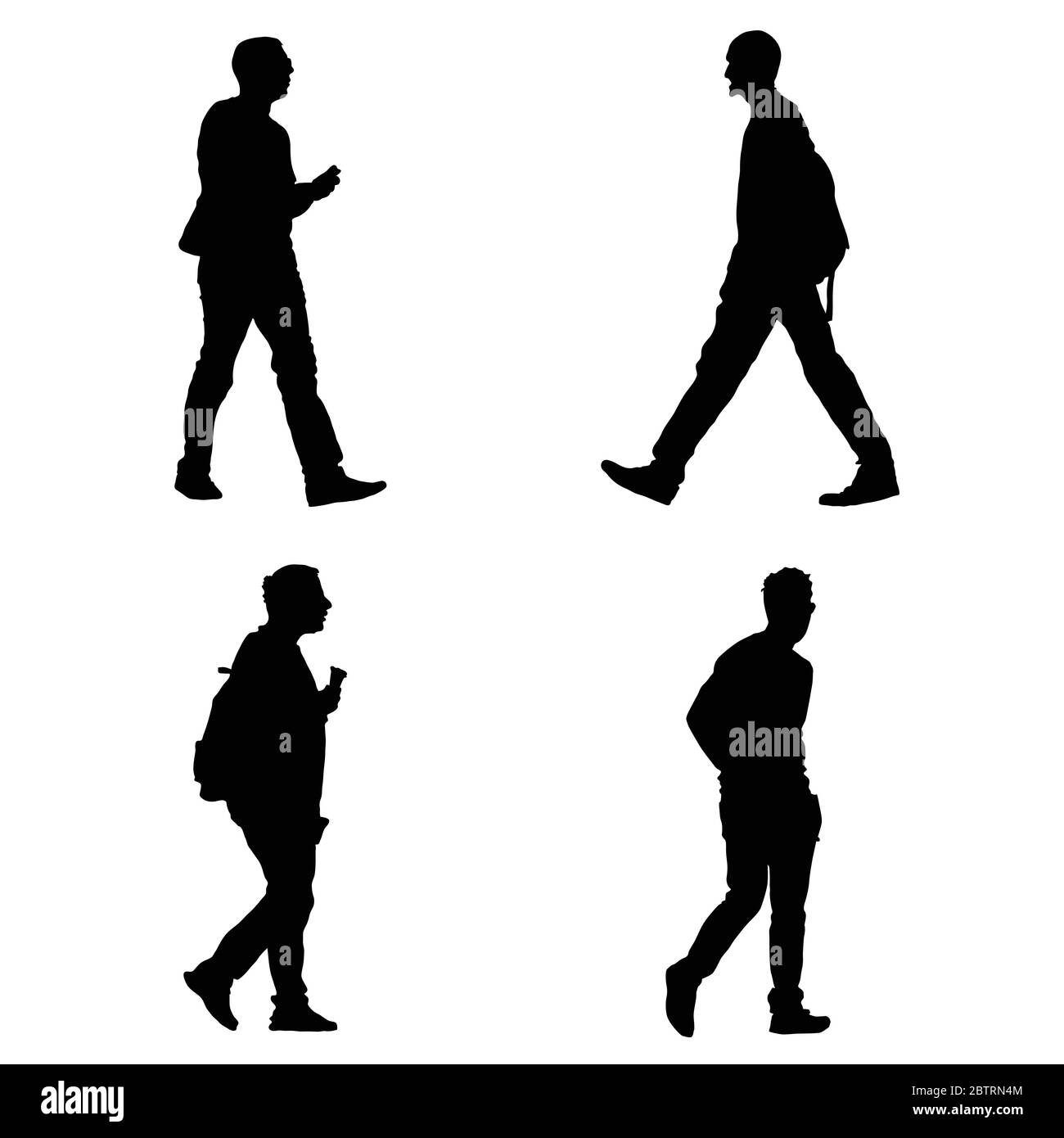 Mann Set Vektor schwarze Silhouette Illustration Stock Vektor