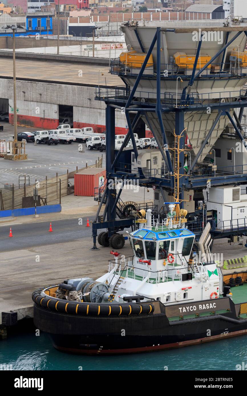 Schlepper, Hafen von Callao, Lima, Peru Stockfoto