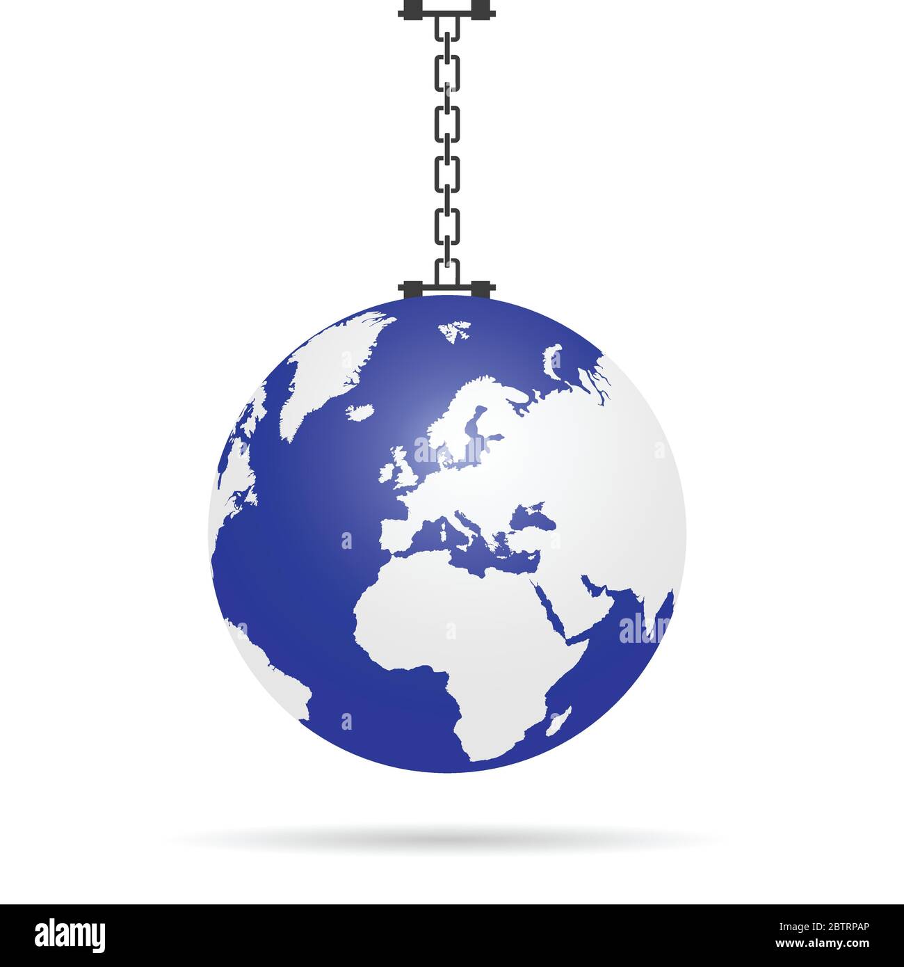 Planet Erde auf Kette Illustration in bunt Stock Vektor