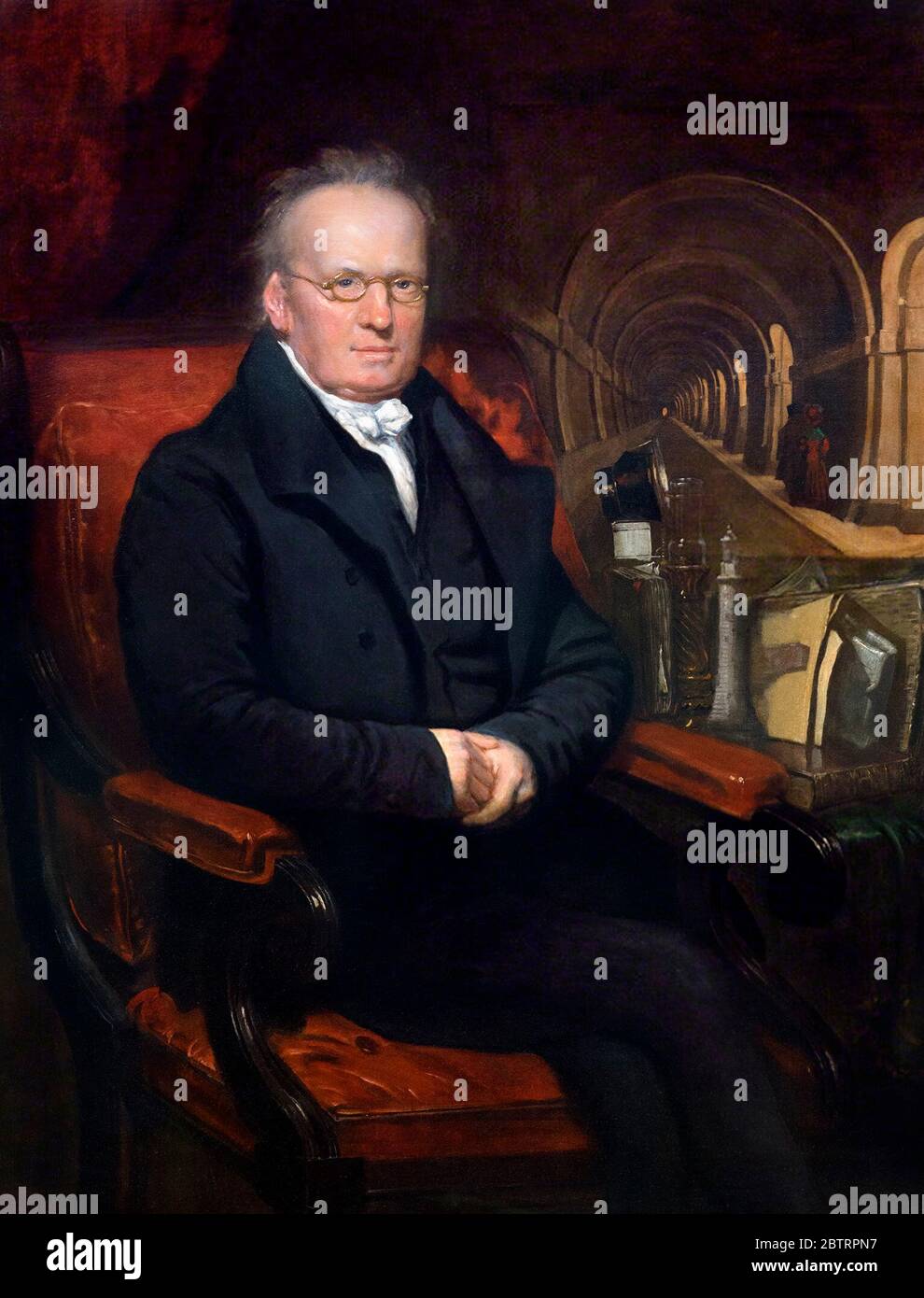 Sir Marc Isambard Brunel (1769-1849), Porträt von Samuel Drummond, Öl auf Leinwand, um 1835. Stockfoto