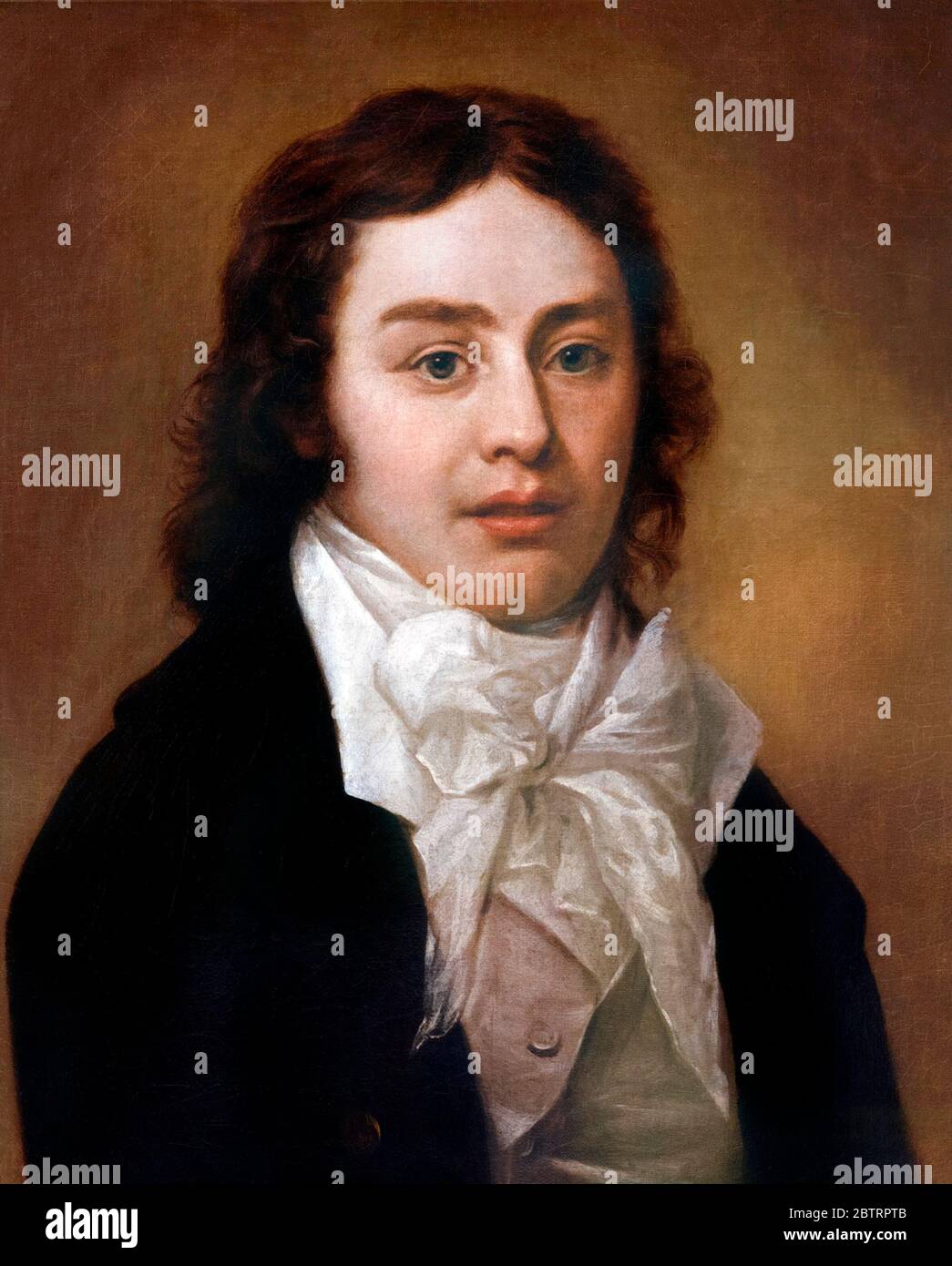 Samuel Taylor Coleridge (1772-1834), Porträt von Peter Vandyke, Öl auf Leinwand, 1795. Stockfoto