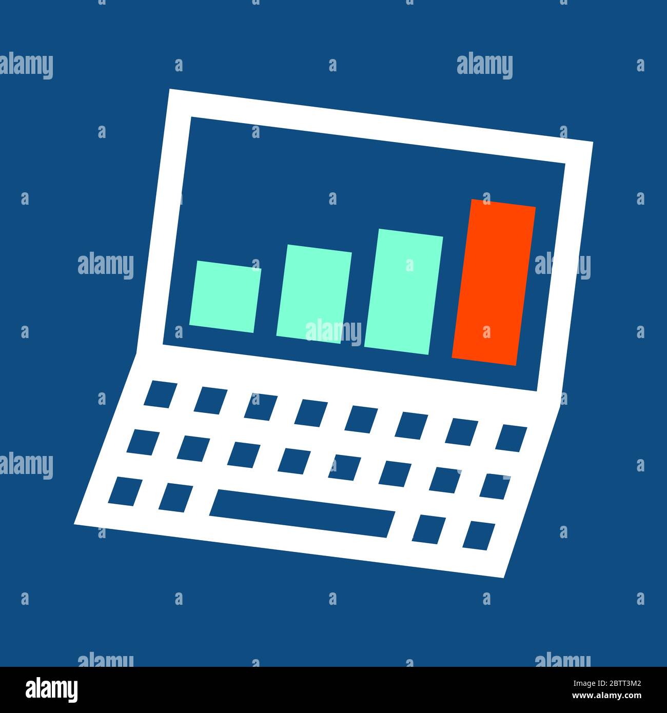 Laptop-Symbol mit Wachstumsdiagramm. Stock Vektor