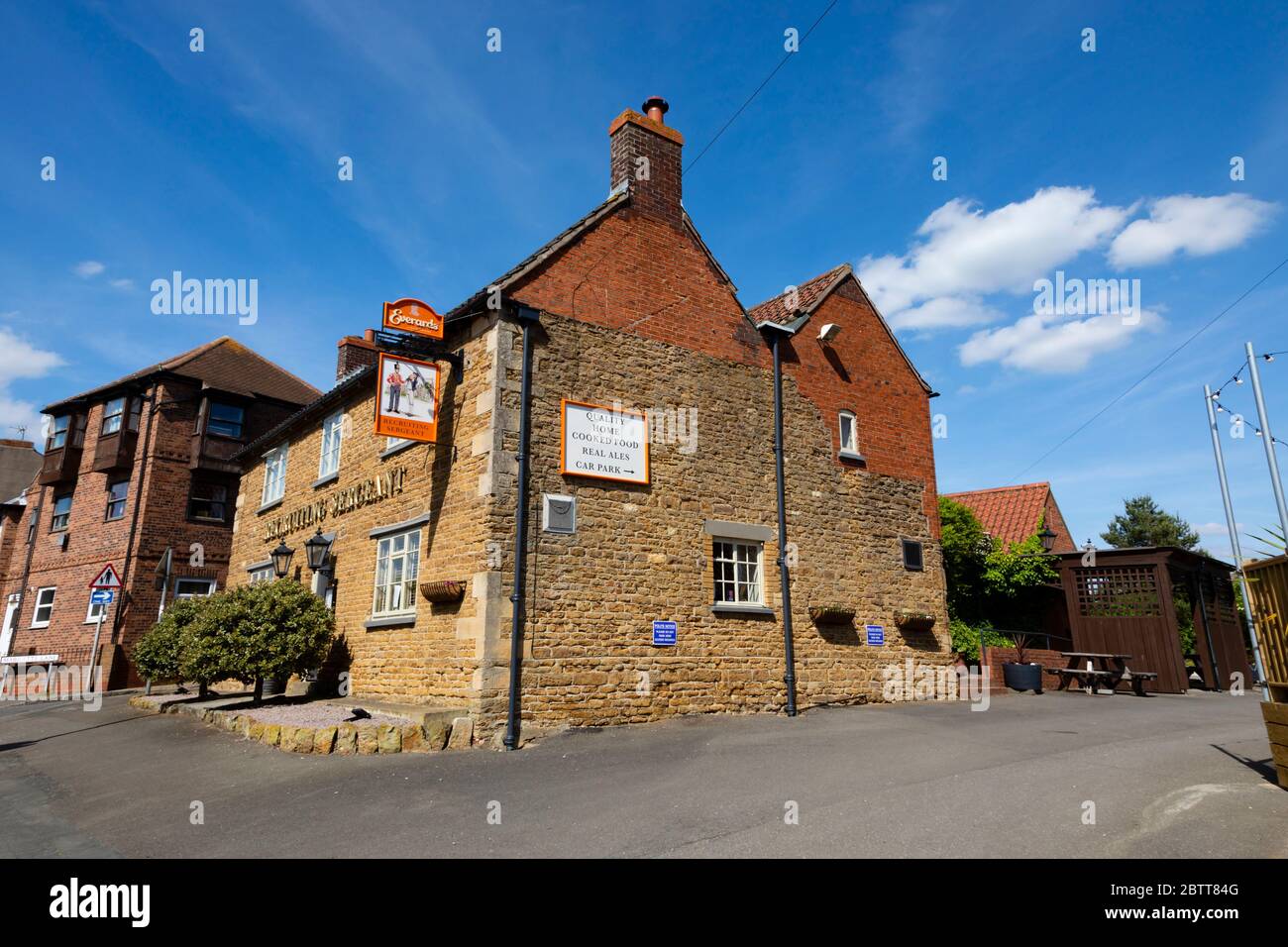 „The Recruiting Sergeant“, öffentliches Haus, Great Gonerby, Grantham, Lincolnshire, England. Mai 2020 Stockfoto