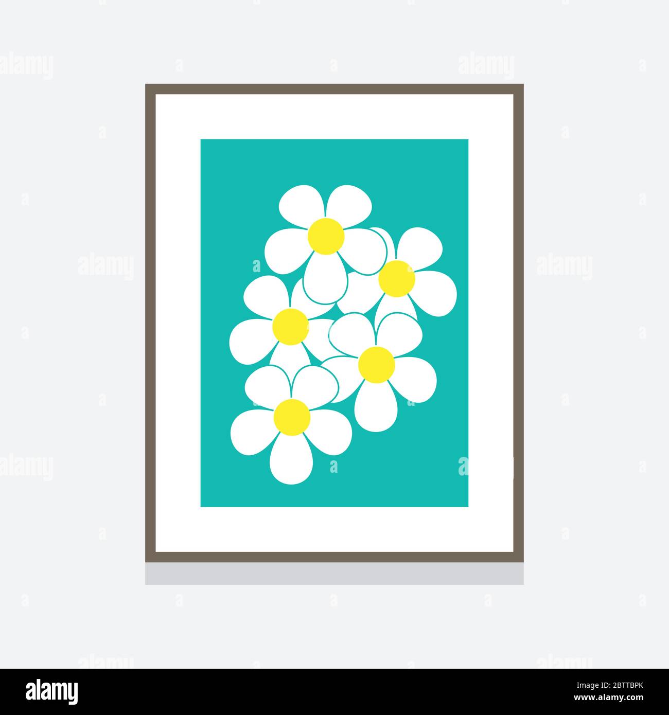Wandbild mit Blumen-Symbol - Vektorzeichen Stock Vektor