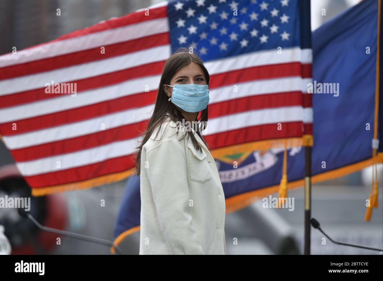 Michaela Cuomo spricht bei der virtuellen Gedenkfeier des Intrepid Sea, Air & Space Museums am 25. Mai 2020 in New York City. Stockfoto