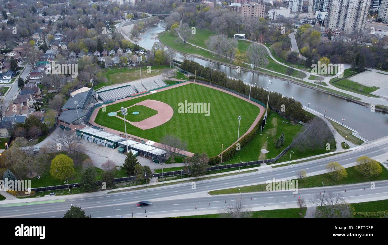 Labatt Park Baseball Stadium Aerial - London Ontario Kanada Stockfoto