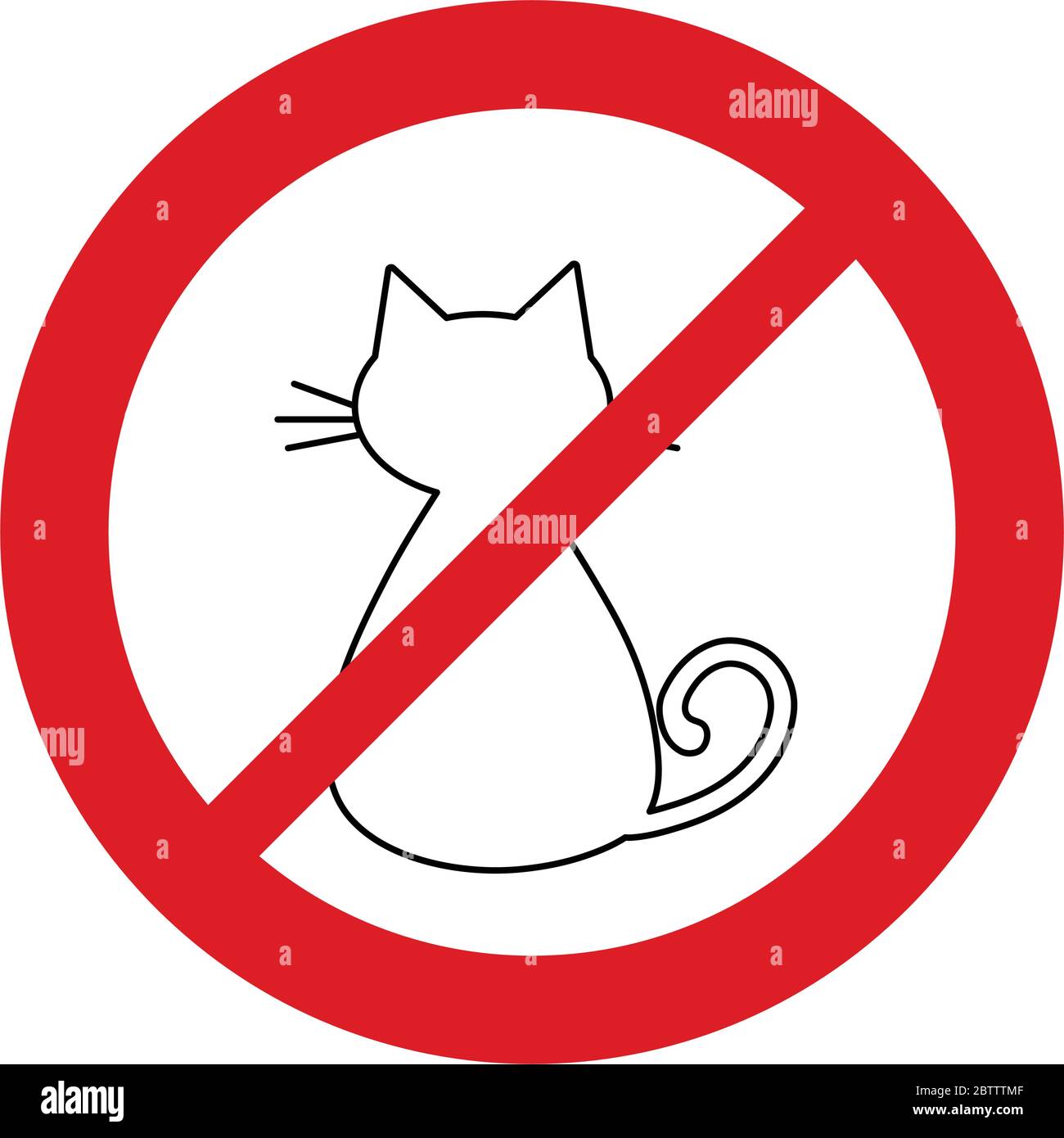 Kein Symbol für Katze verboten. Kein Tiersymbol. Keine Haustiere  Stock-Vektorgrafik - Alamy