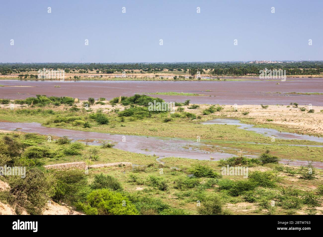 Jhelum River, Alexander der große, Schlacht der Hydaspes, Indischer König Poros, Jalalpur, Jhelum District, Punjab Provinz, Pakistan, Südasien, Asien Stockfoto